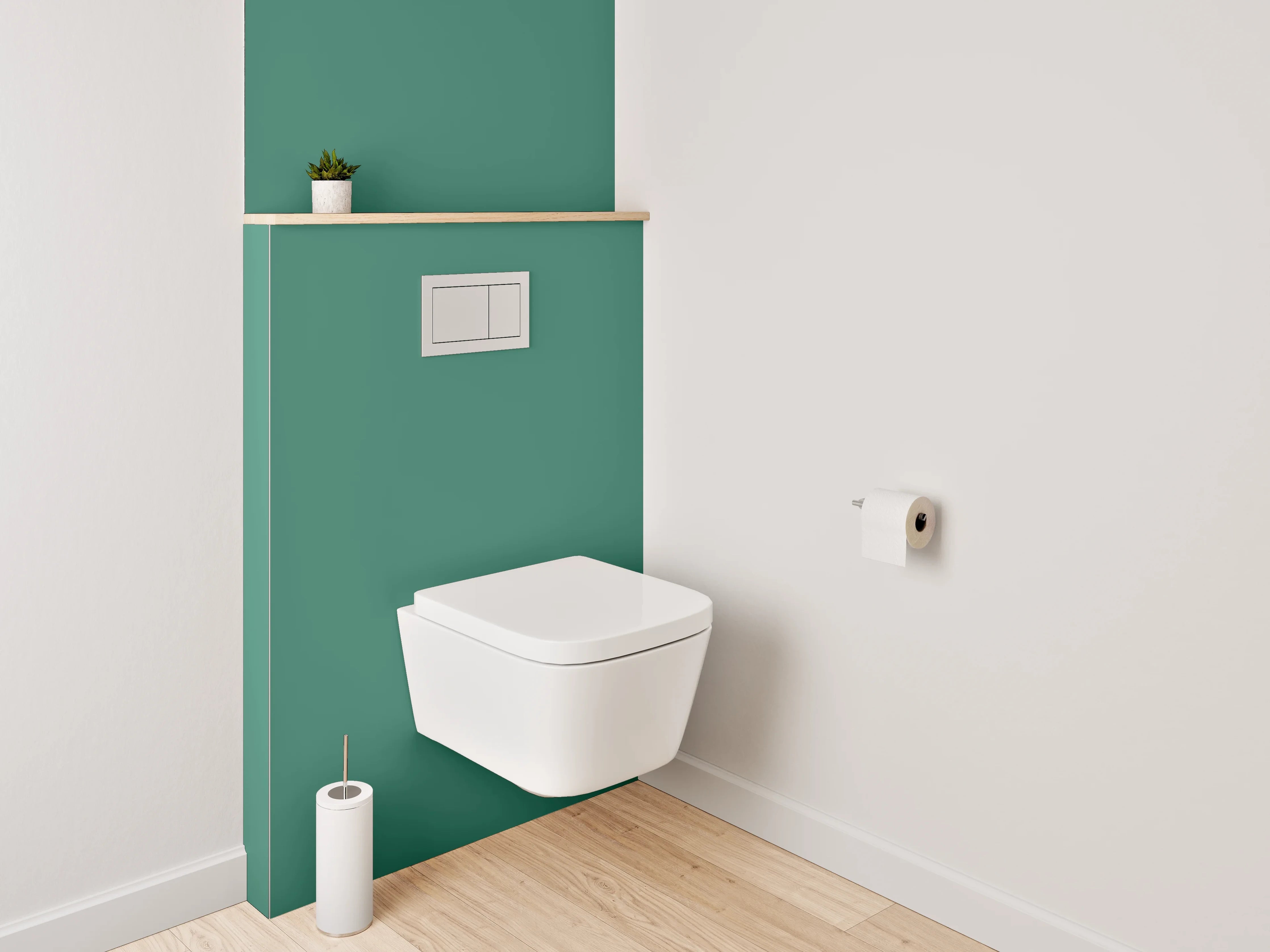 WC-Rückwand - RAL 6000 Patinagrün