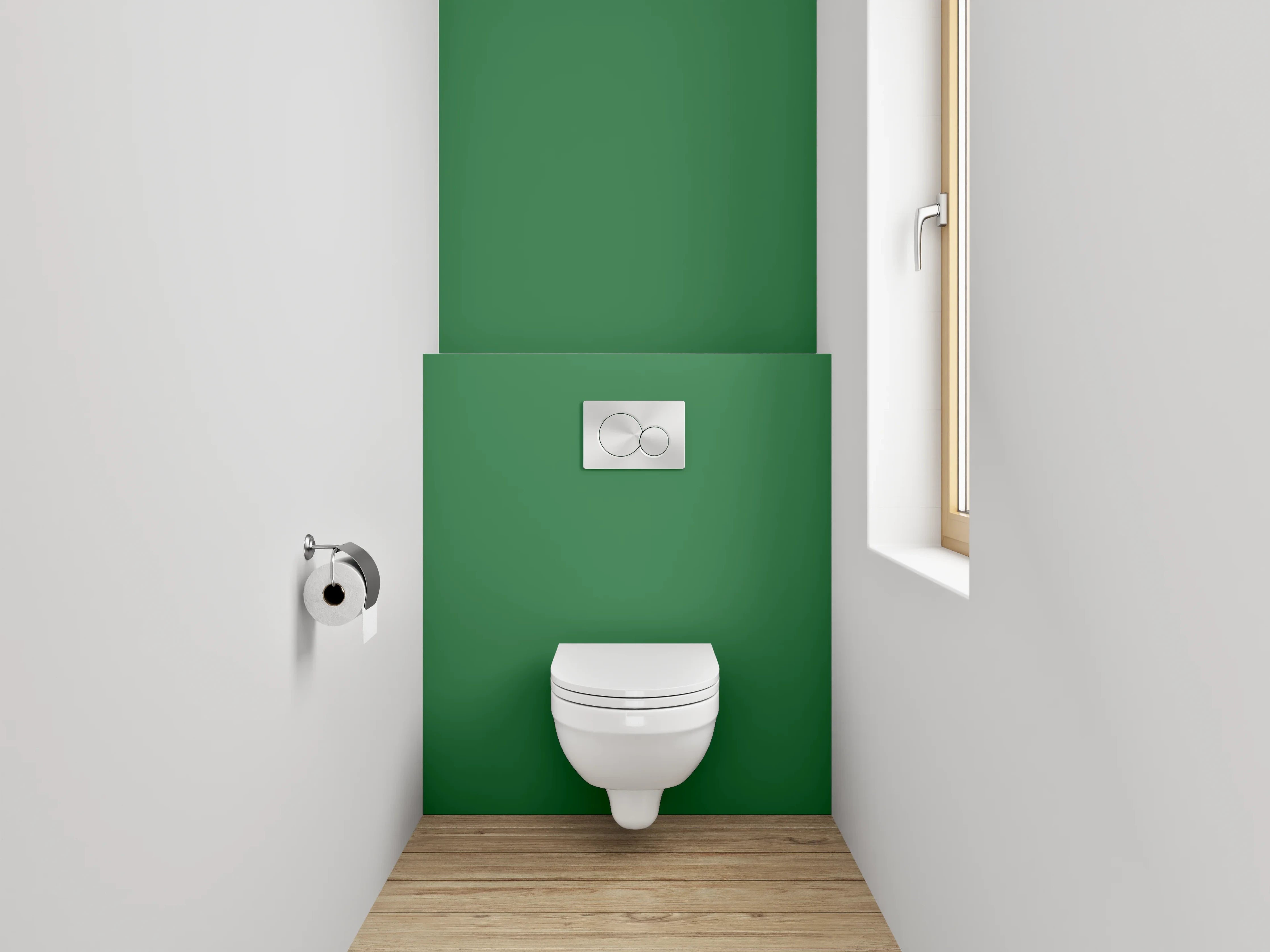 WC-Rückwand - RAL 6001 Smaragdgrün