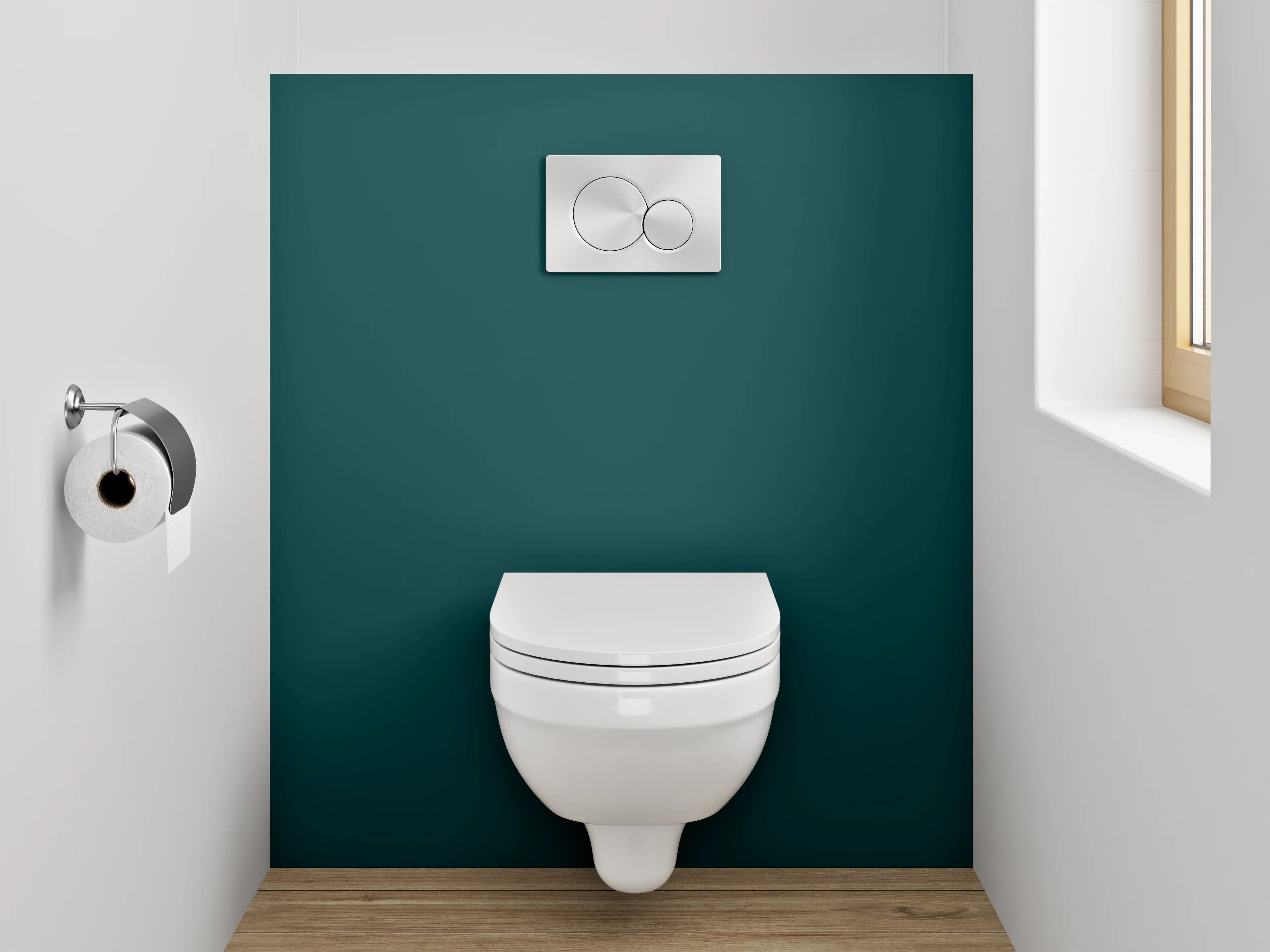 WC-Rückwand - RAL 6004 Blaugrün