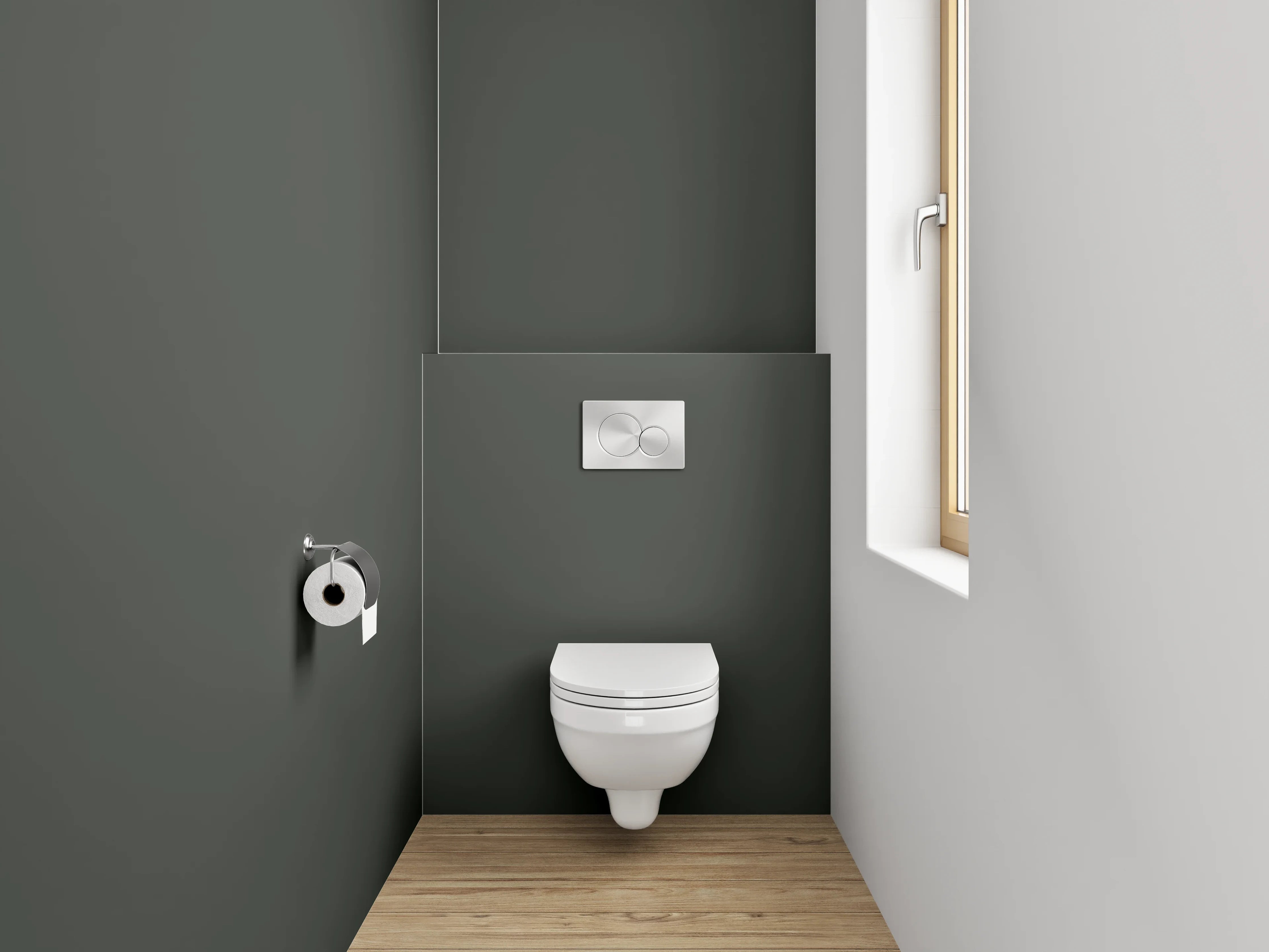 WC-Rückwand - RAL 6006 Grauoliv