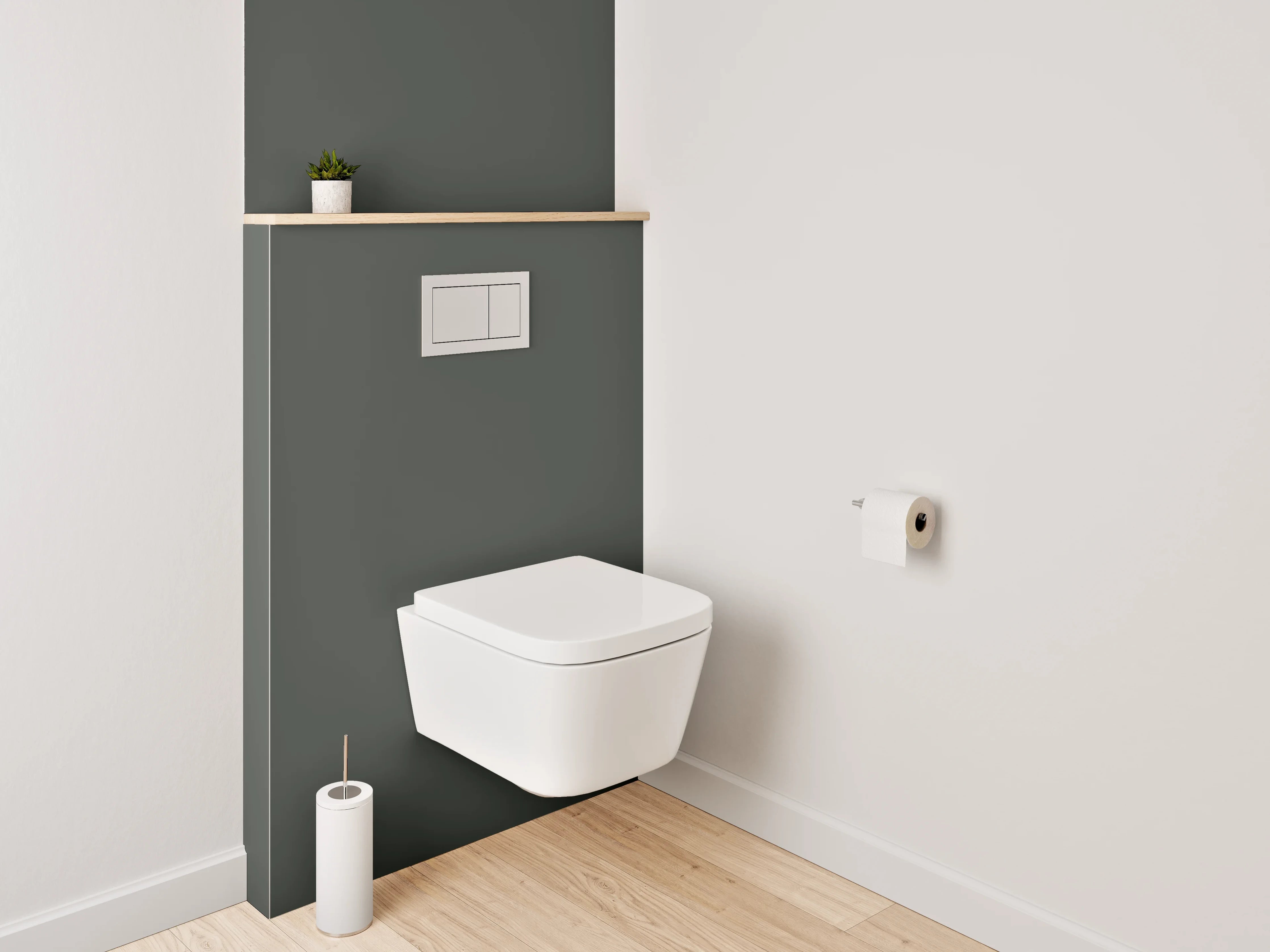 WC-Rückwand - RAL 6006 Grauoliv