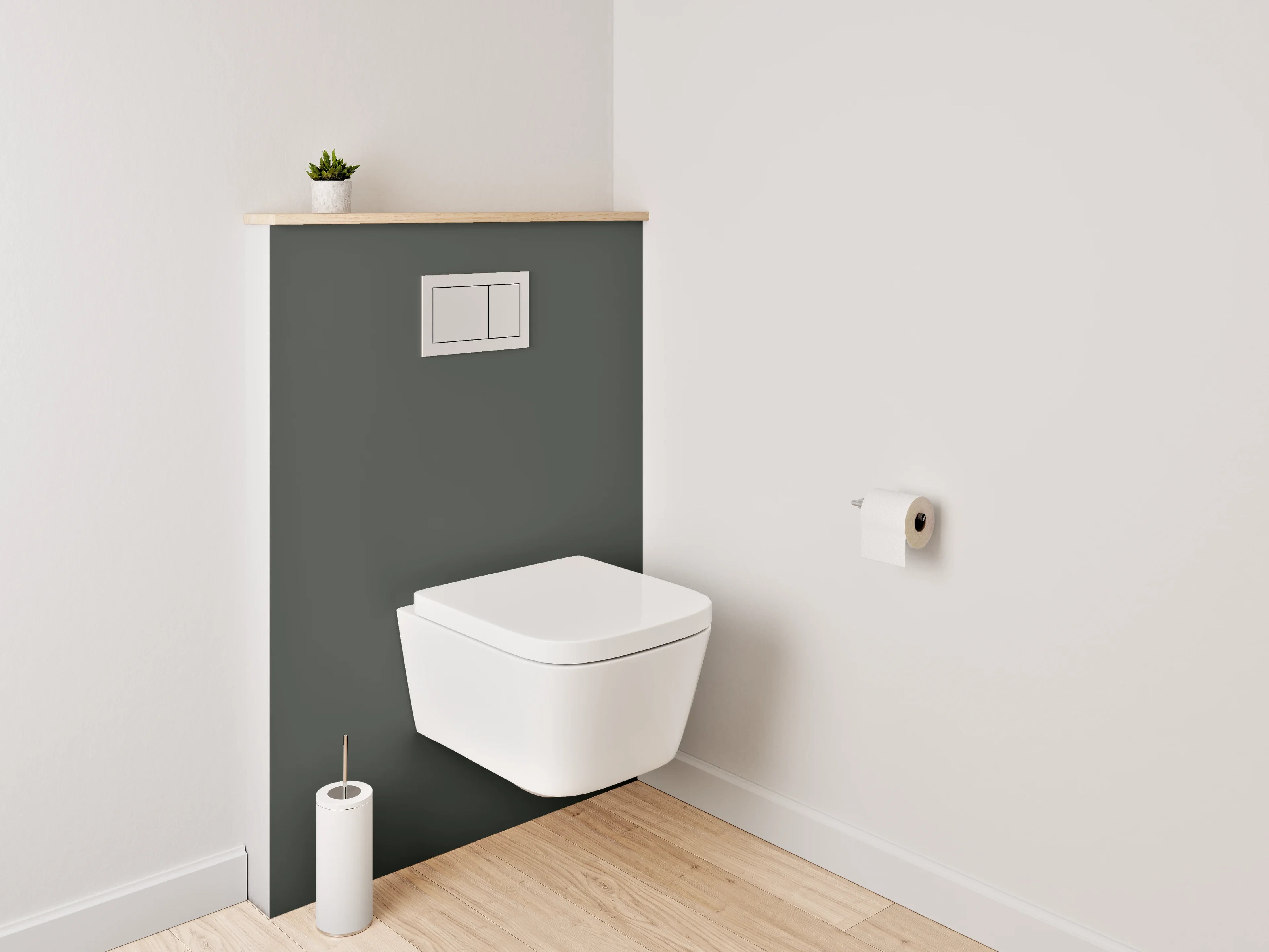 WC-Rückwand - RAL 6006 Grauoliv