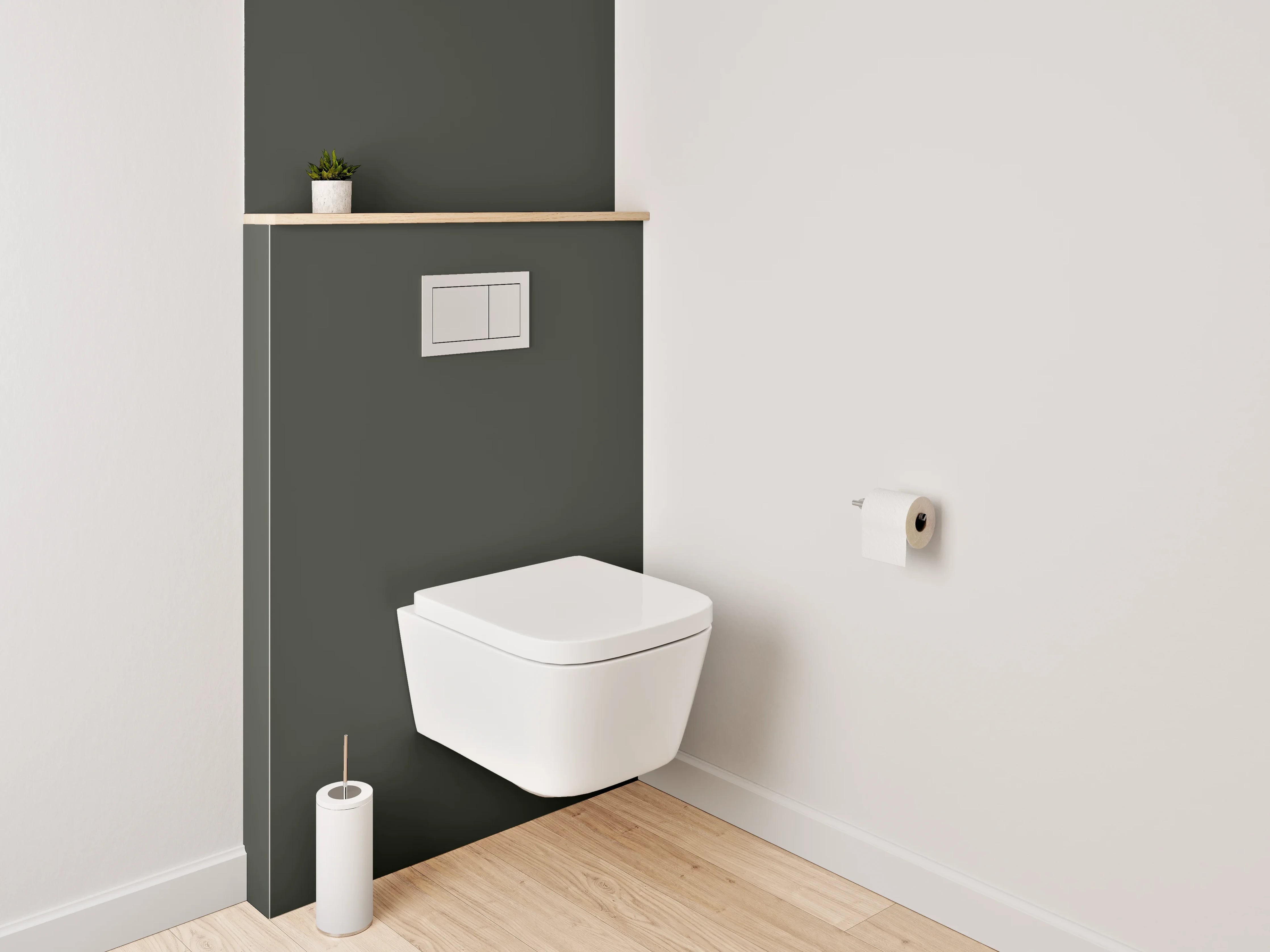 WC-Rückwand - RAL 6008 Braungrün
