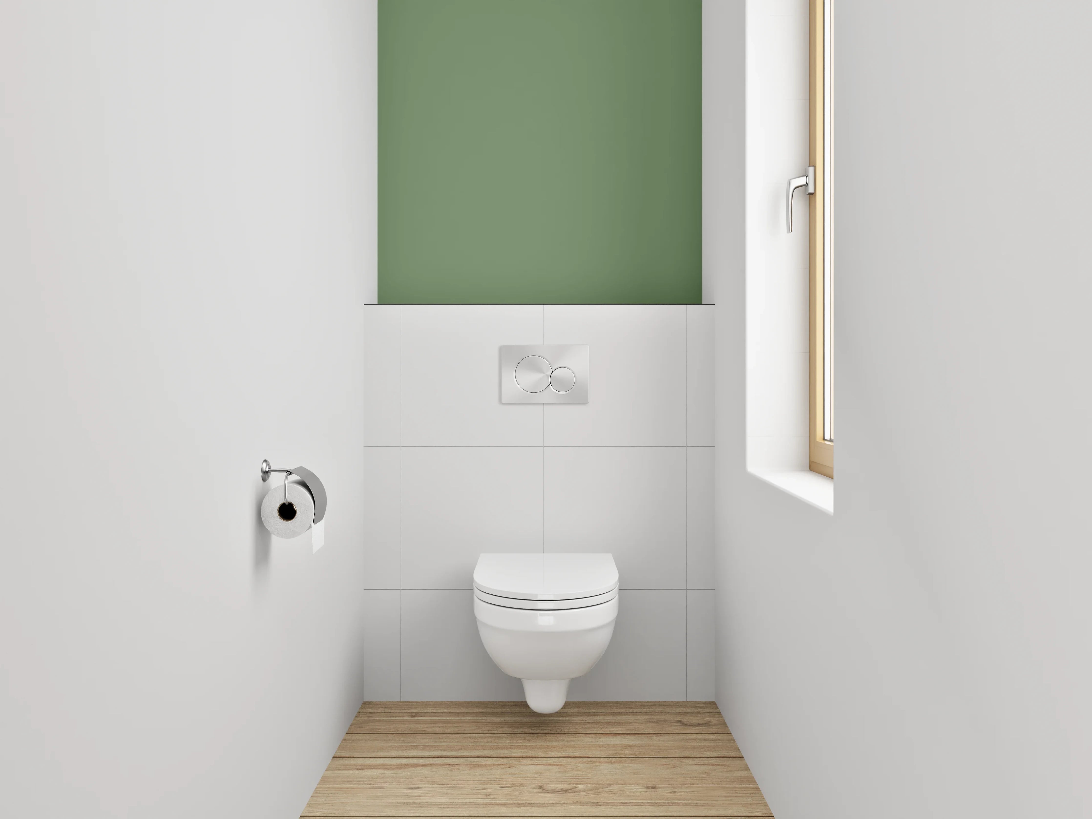 WC-Rückwand - RAL 6011 Resedagrün