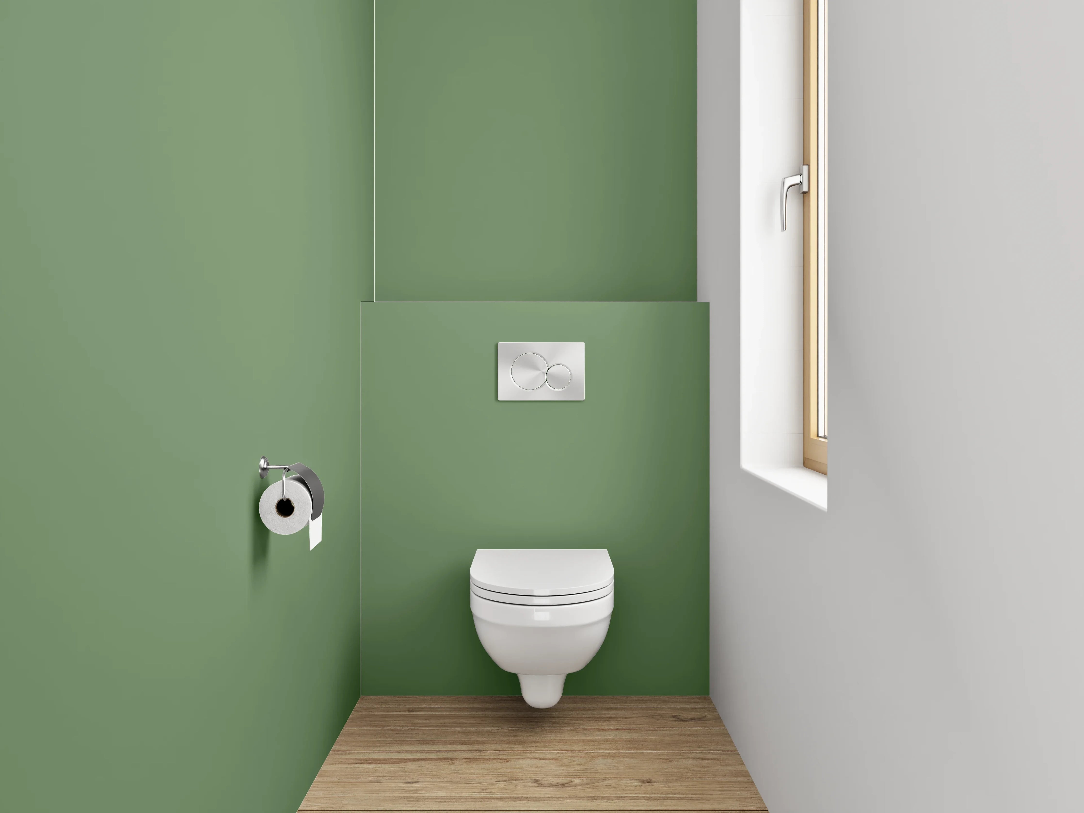 WC-Rückwand - RAL 6011 Resedagrün