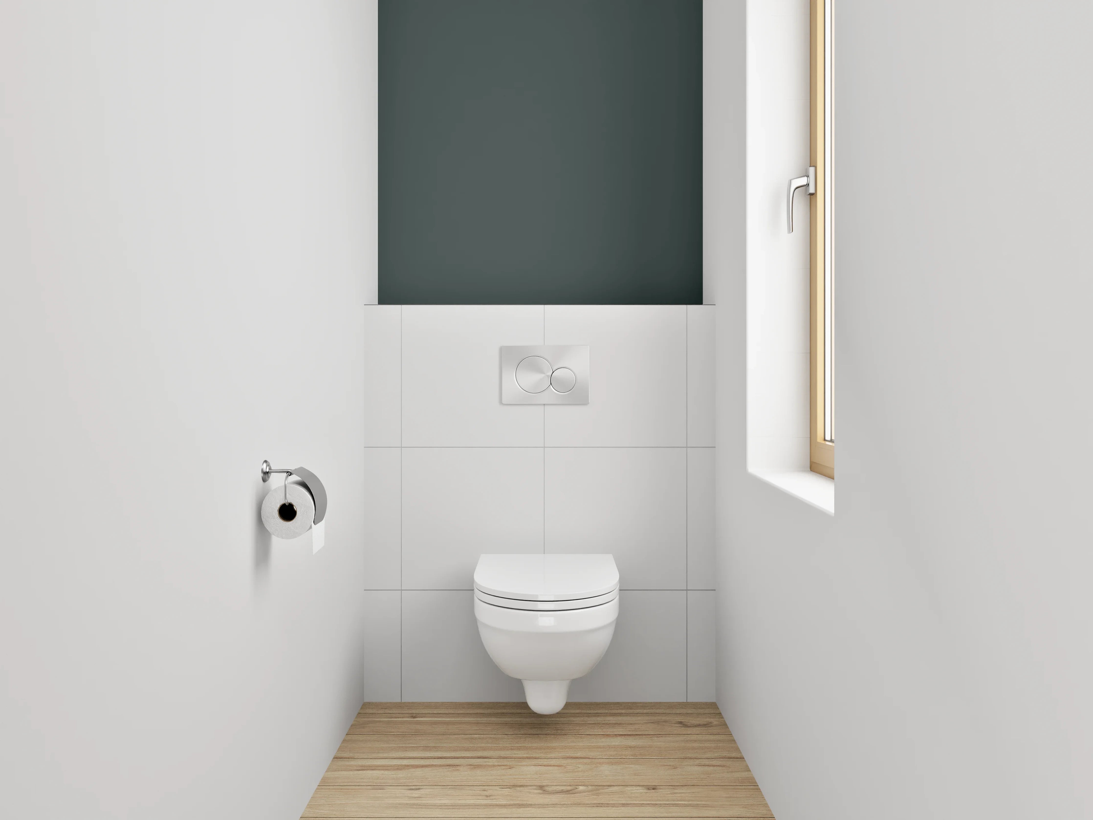 WC-Rückwand - RAL 6012 Schwarzgrün