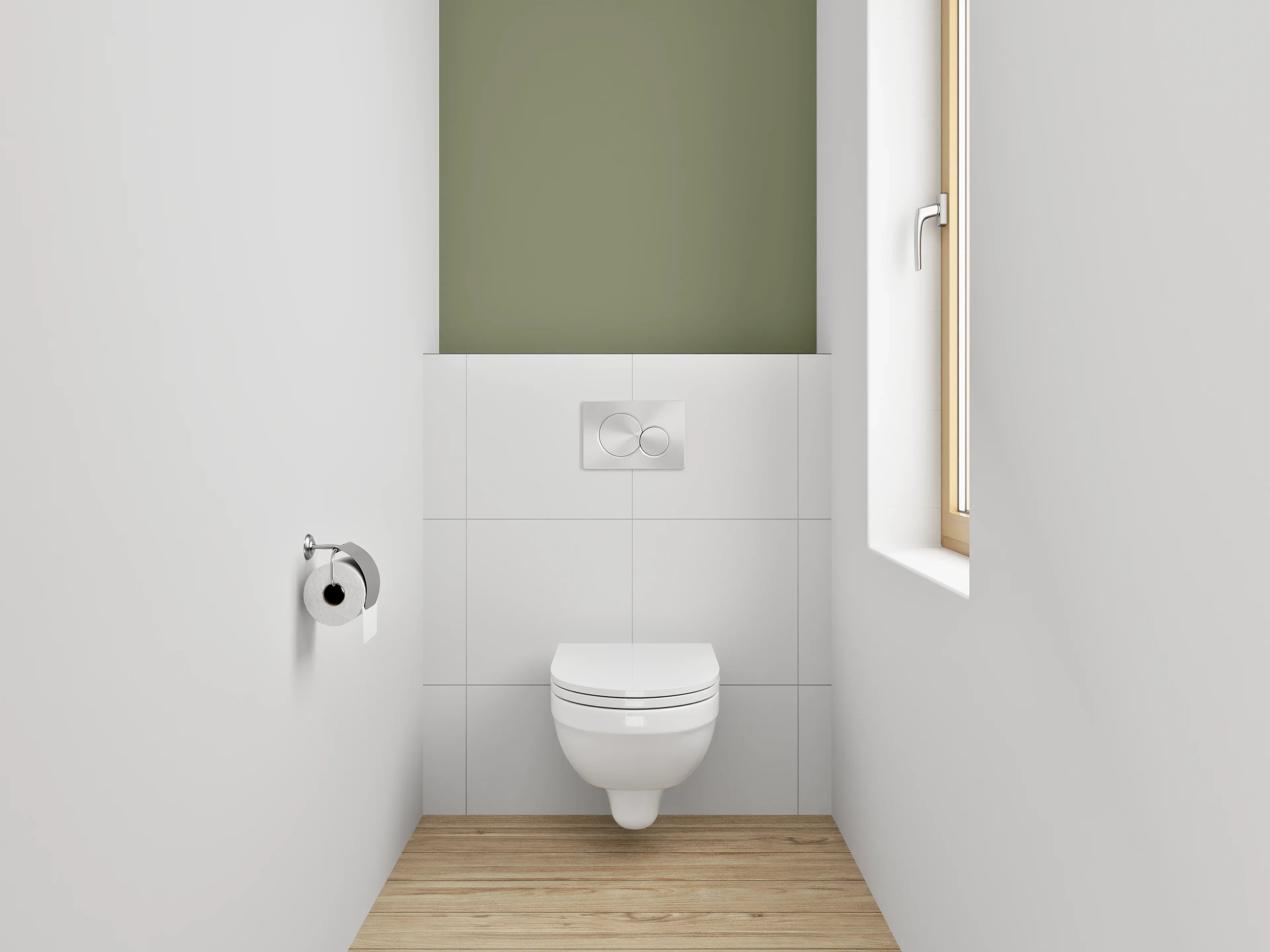 WC-Rückwand - RAL 6013 Schilfgrün