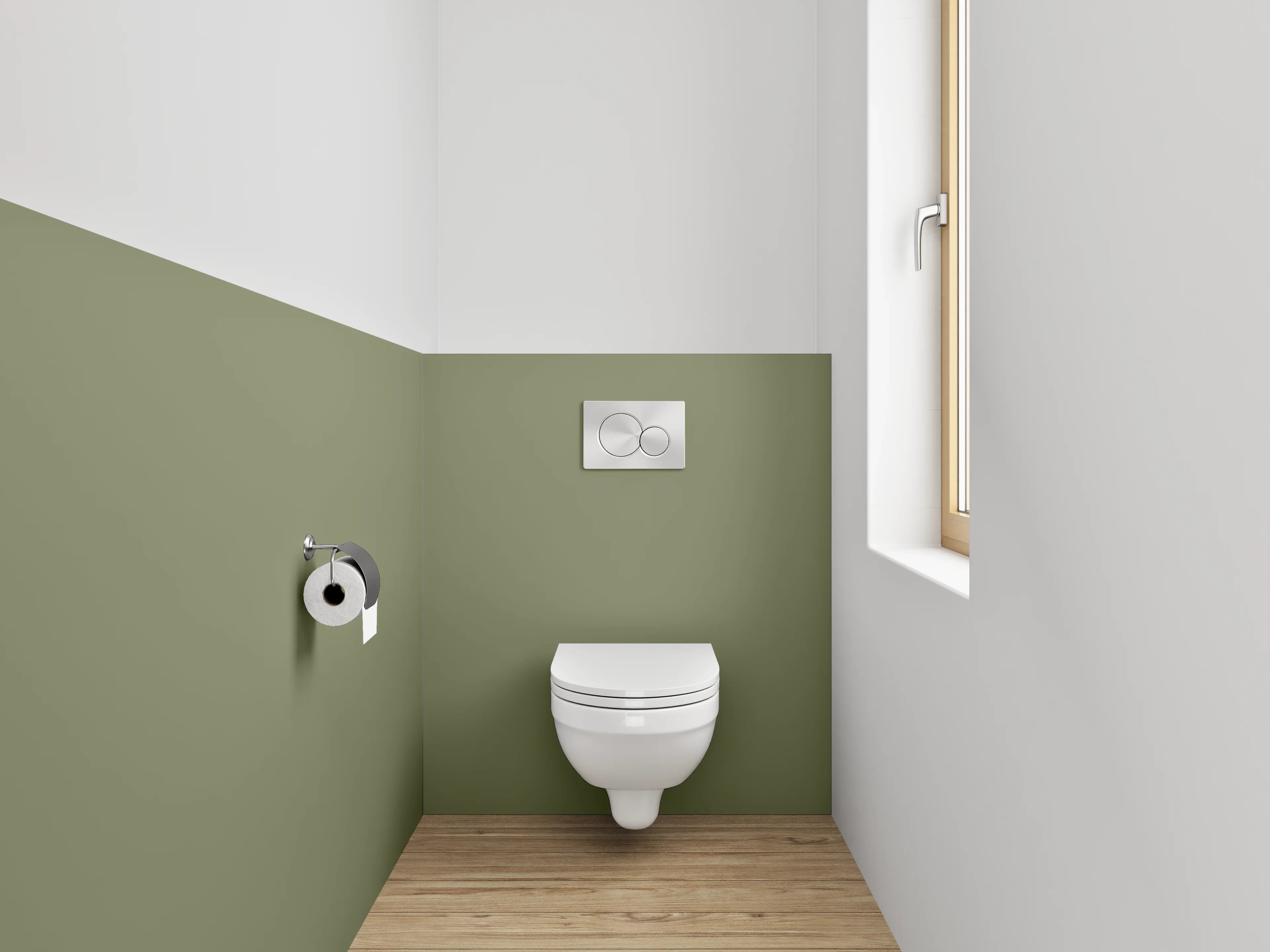 WC-Rückwand - RAL 6013 Schilfgrün