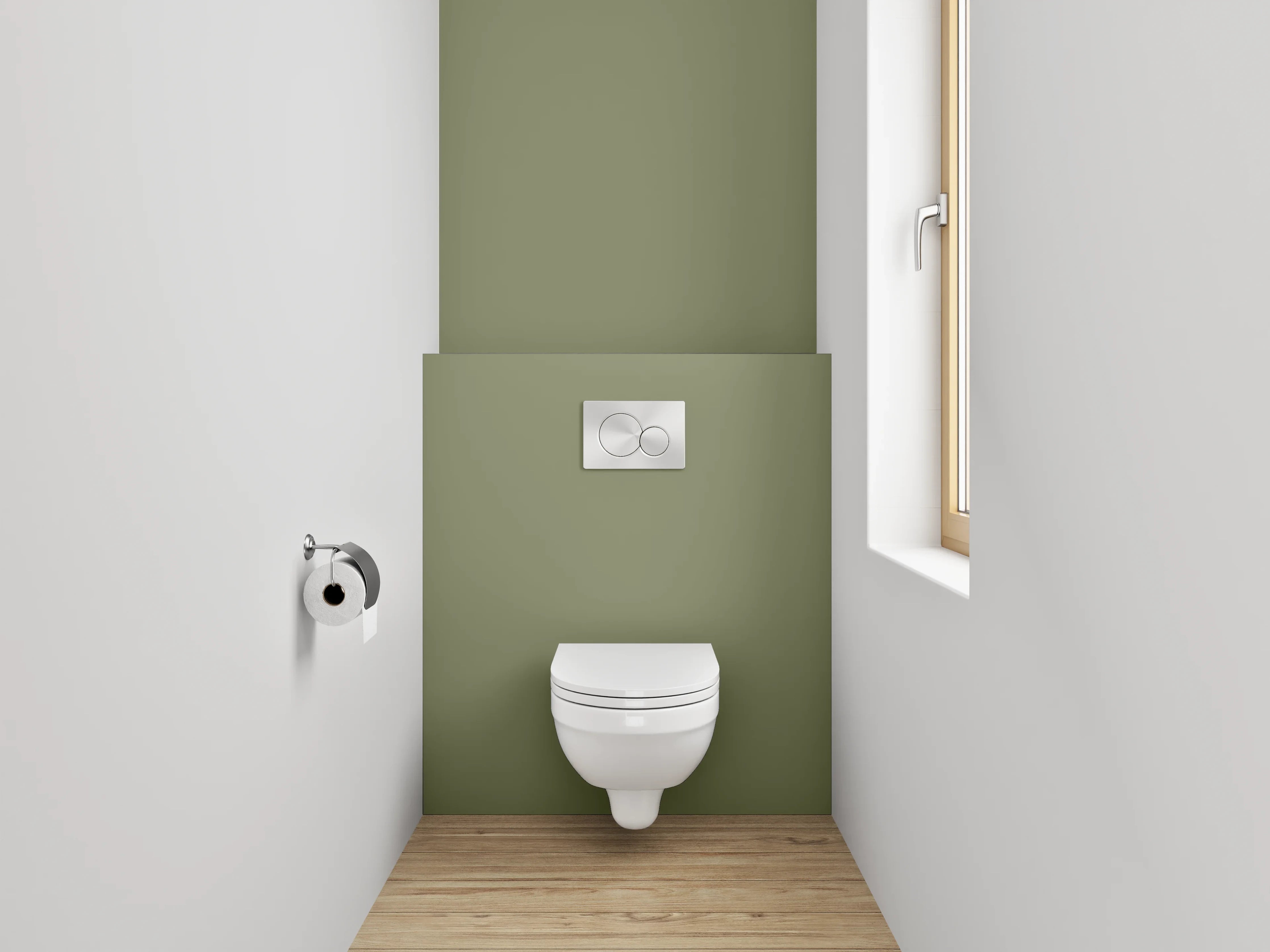 WC-Rückwand - RAL 6013 Schilfgrün