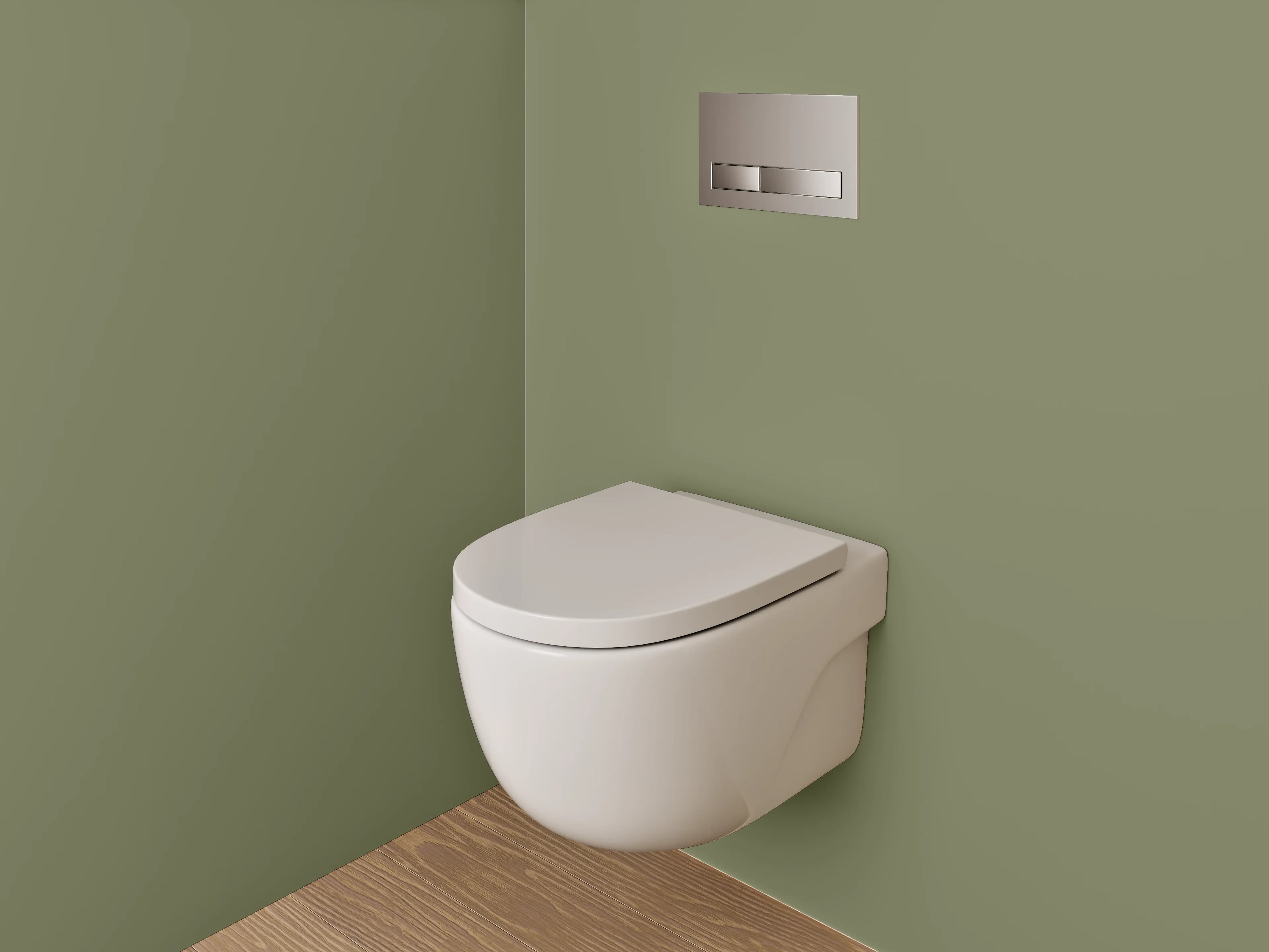 WC-Rückwand - RAL 6013 Schilfgrün