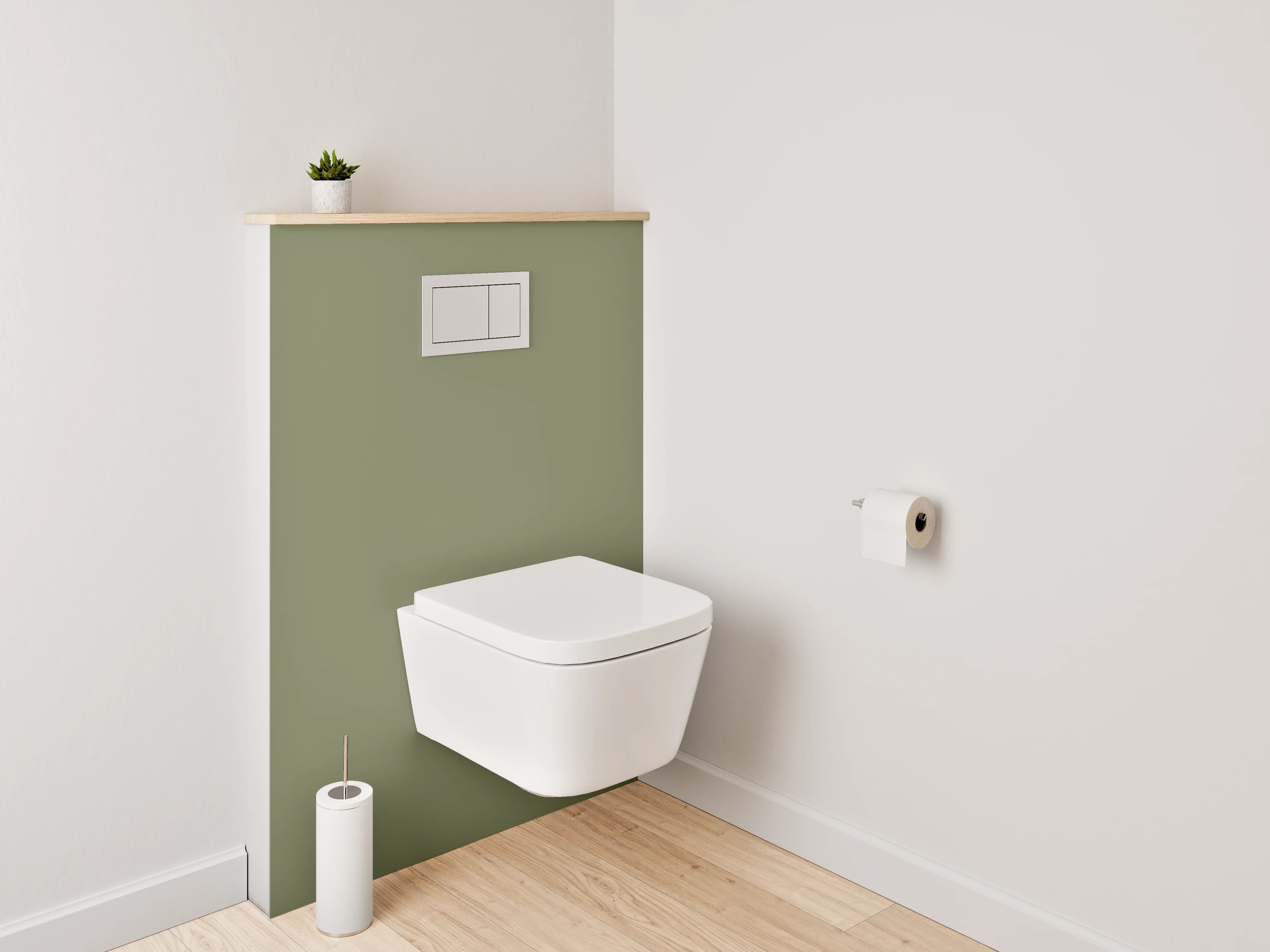 WC-Rückwand - RAL 6013 Schilfgrün