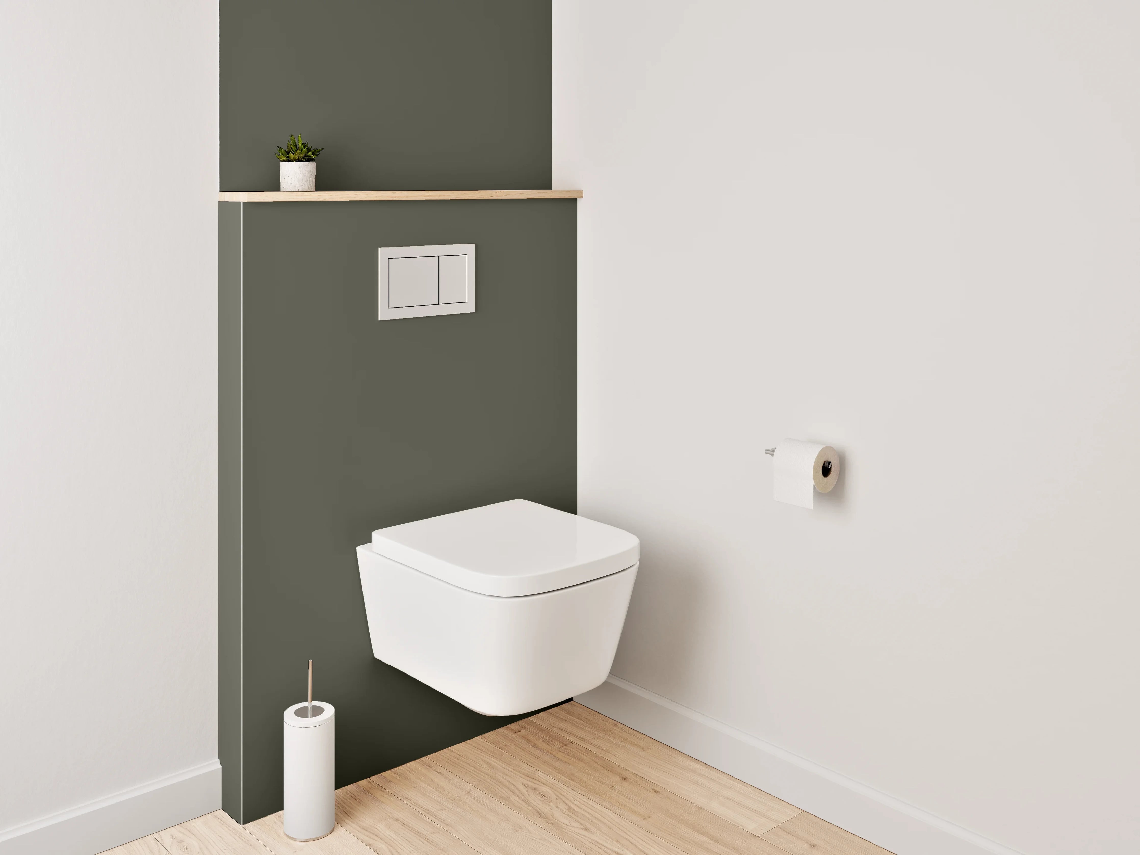 WC-Rückwand - RAL 6014 Gelboliv