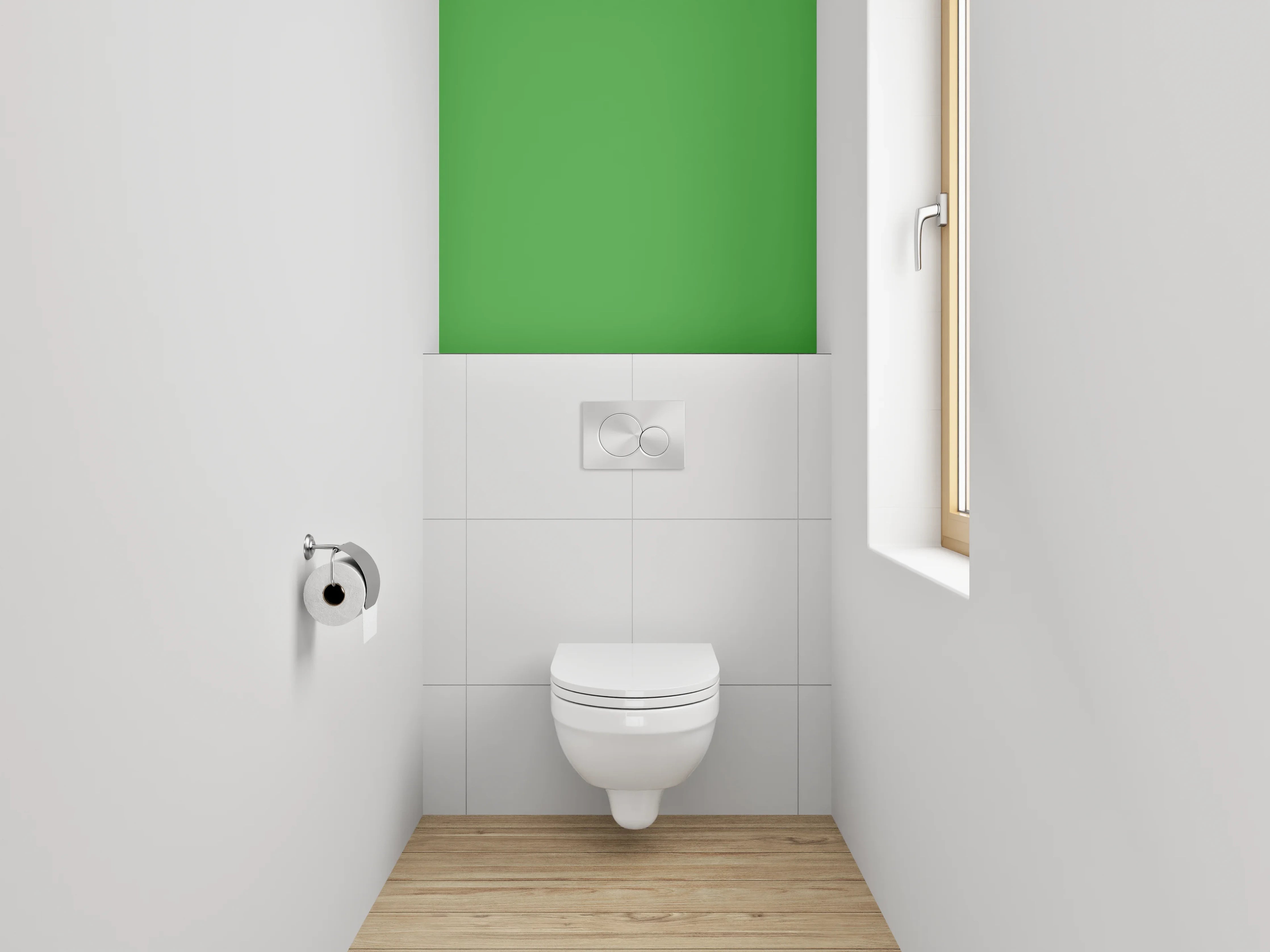 WC-Rückwand - RAL 6018 Gelbgrün