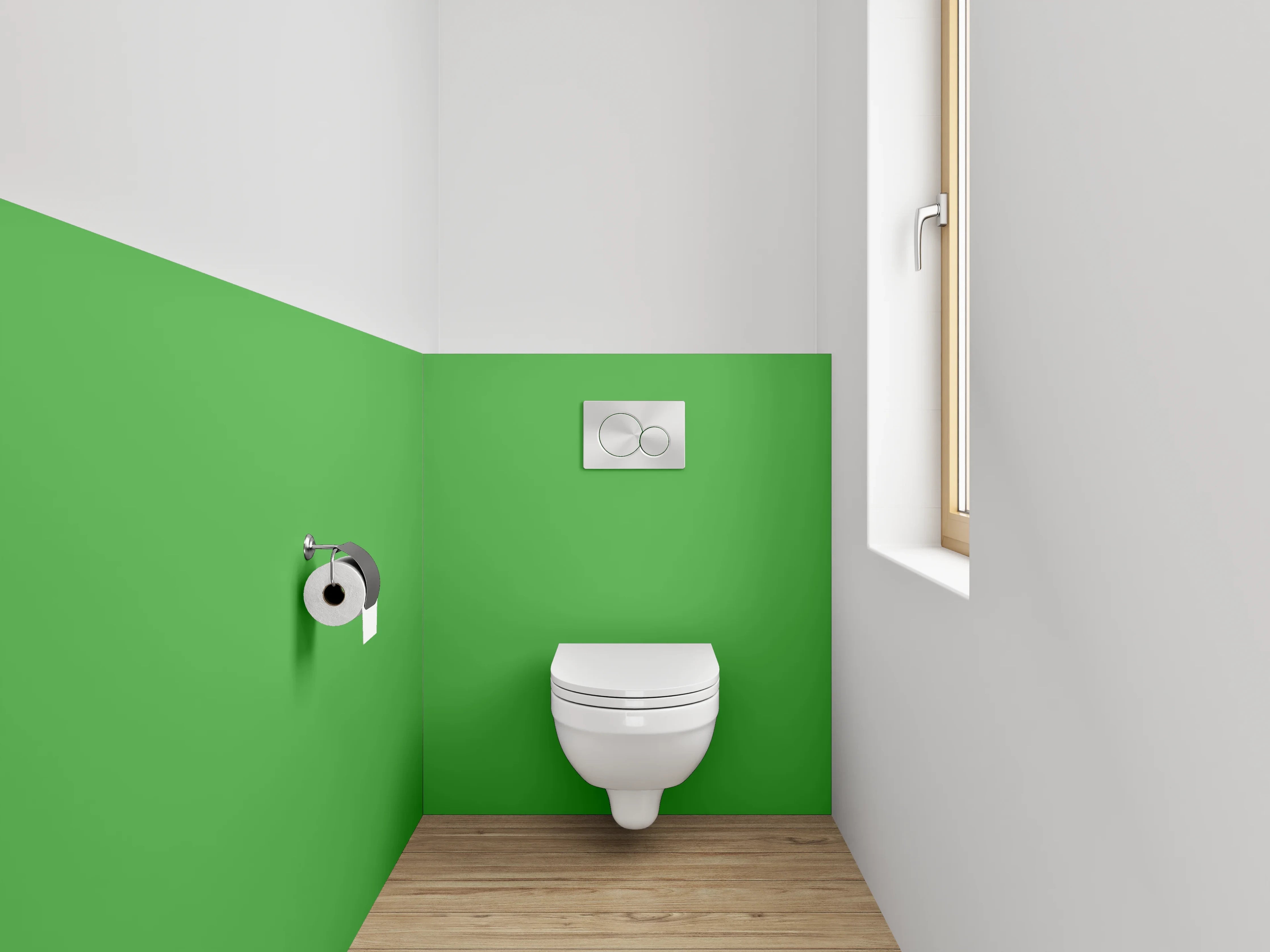 WC-Rückwand - RAL 6018 Gelbgrün