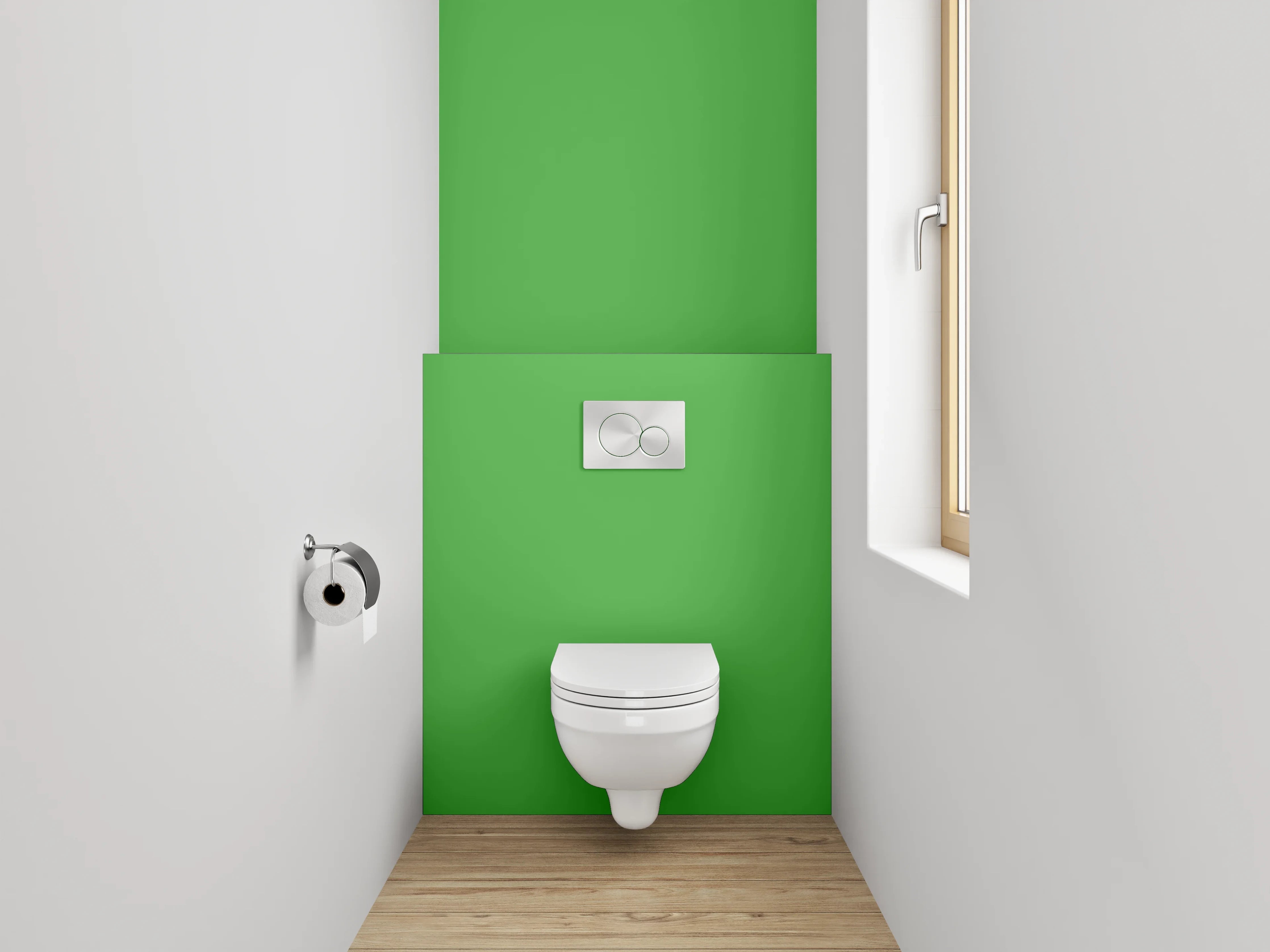 WC-Rückwand - RAL 6018 Gelbgrün