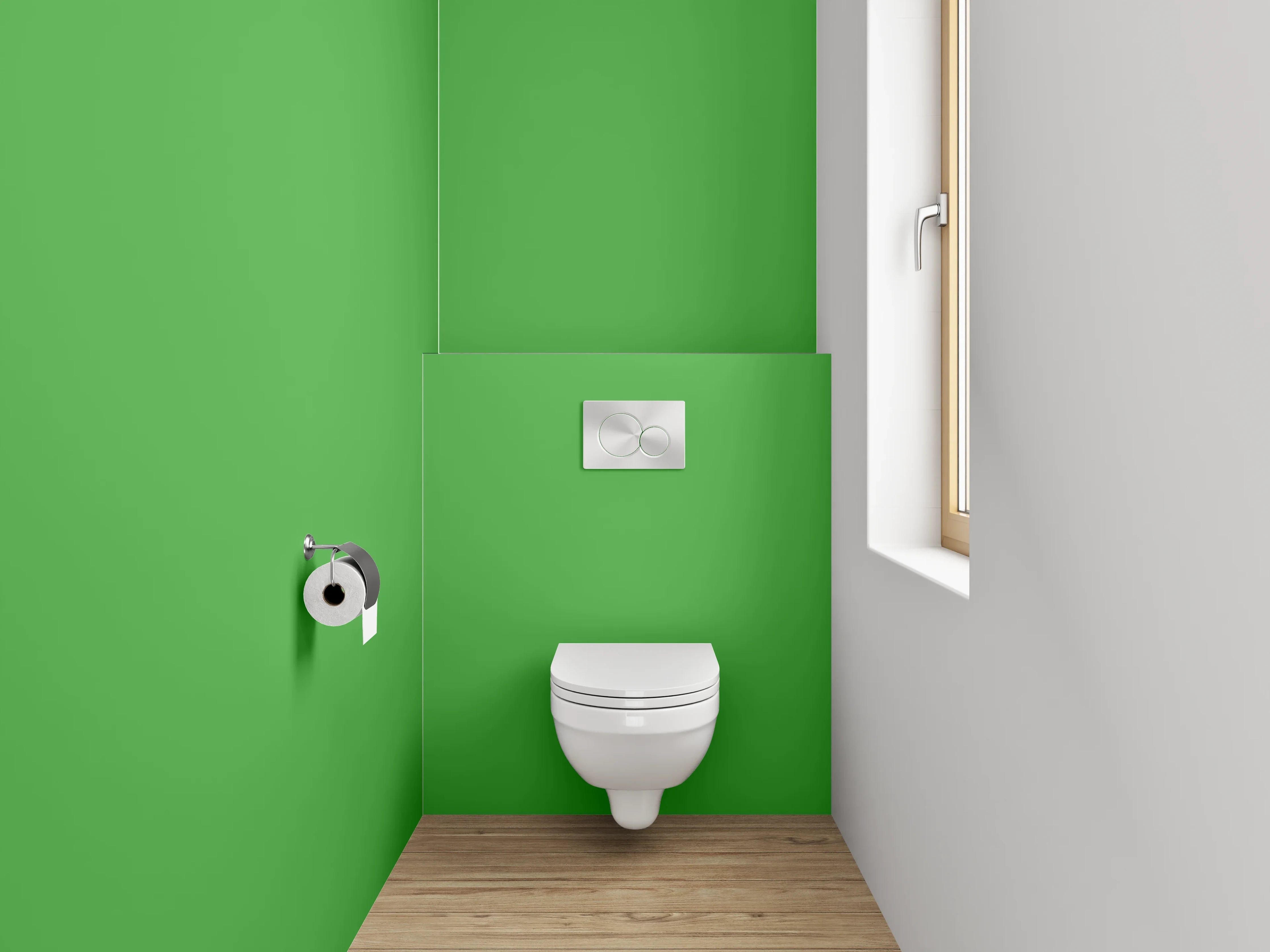 WC-Rückwand - RAL 6018 Gelbgrün