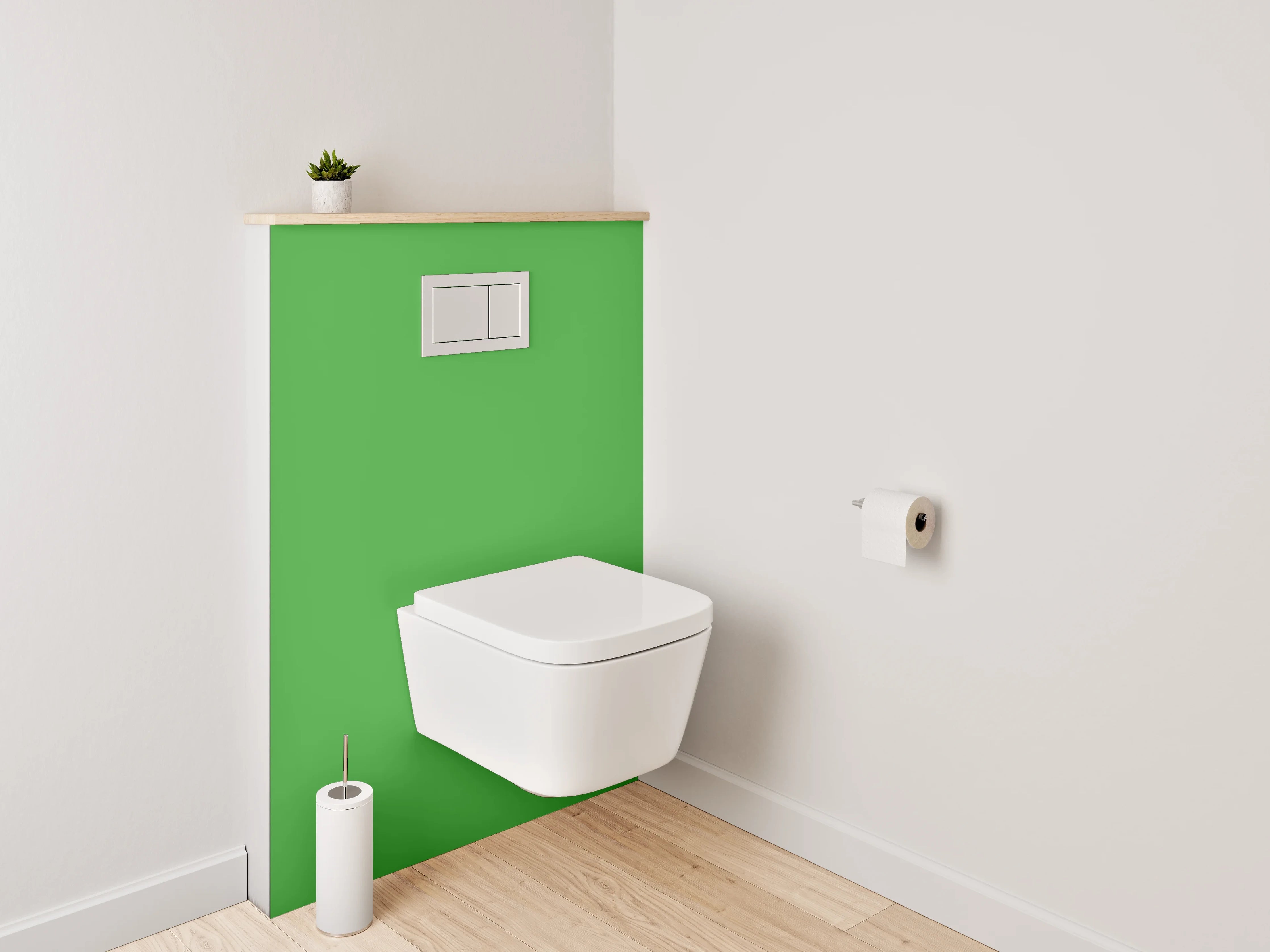 WC-Rückwand - RAL 6018 Gelbgrün