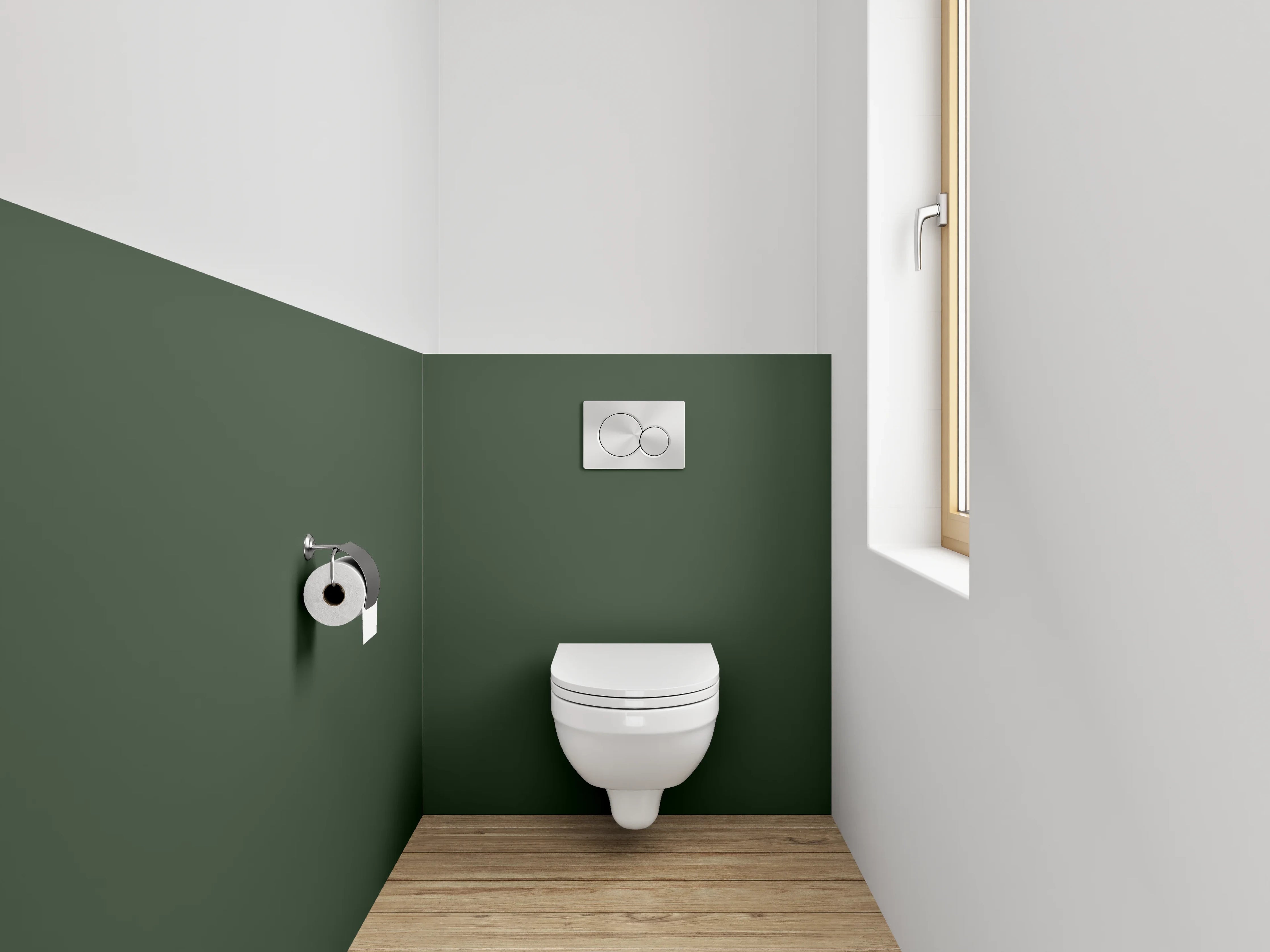 WC-Rückwand - RAL 6020 Chromoxidgrün