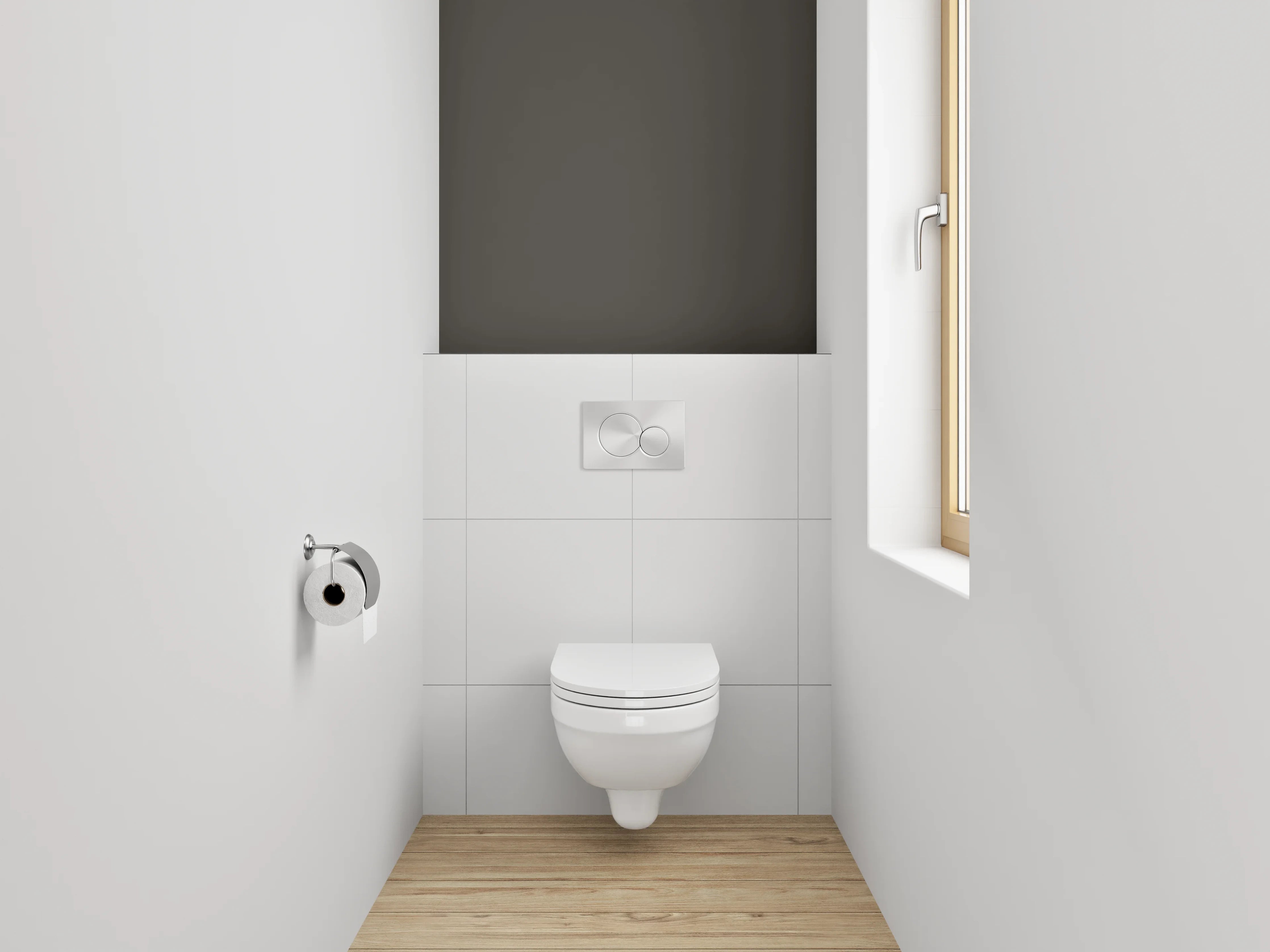WC-Rückwand - RAL 6022 Braunoliv