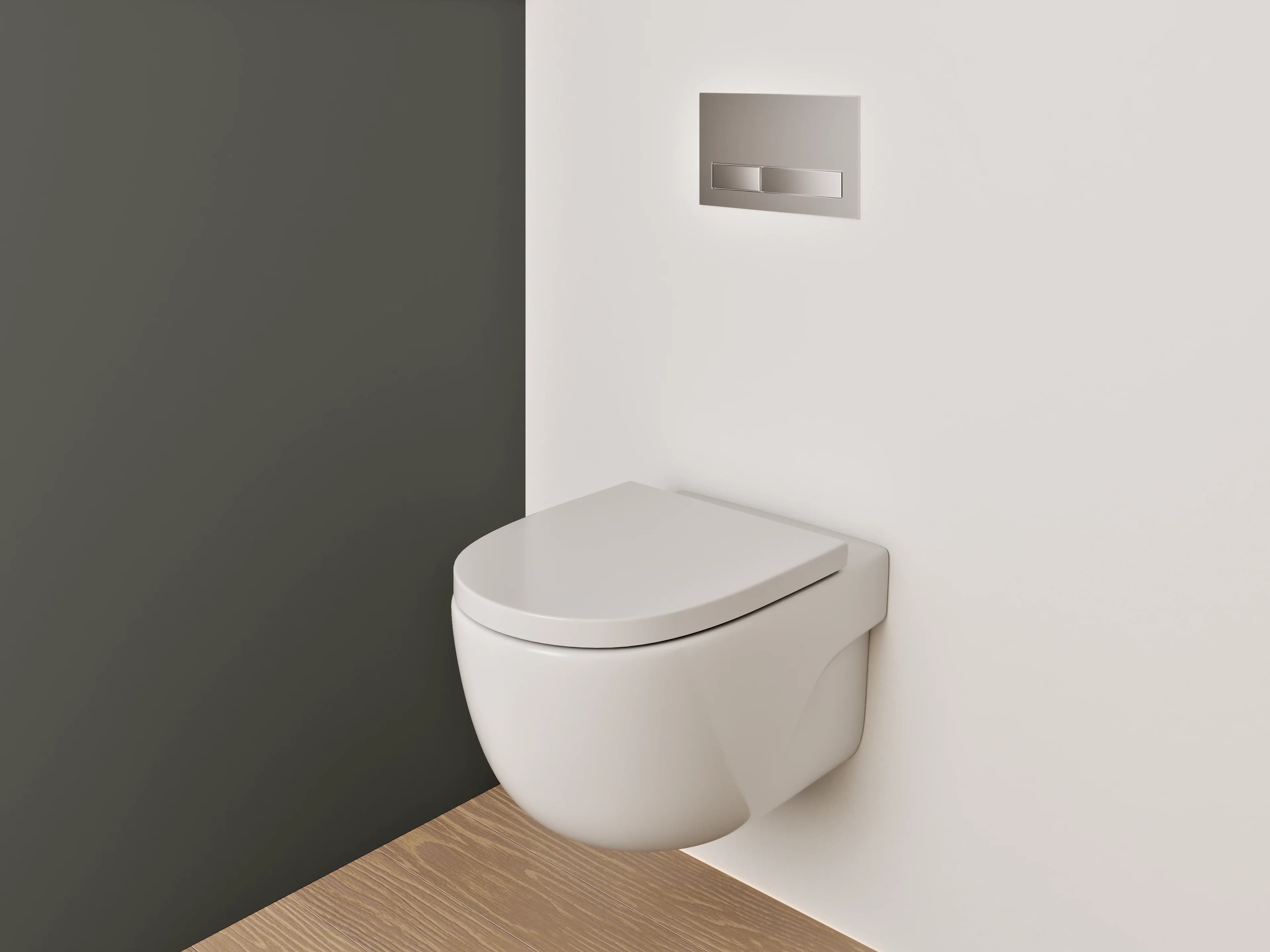 WC-Rückwand - RAL 6022 Braunoliv