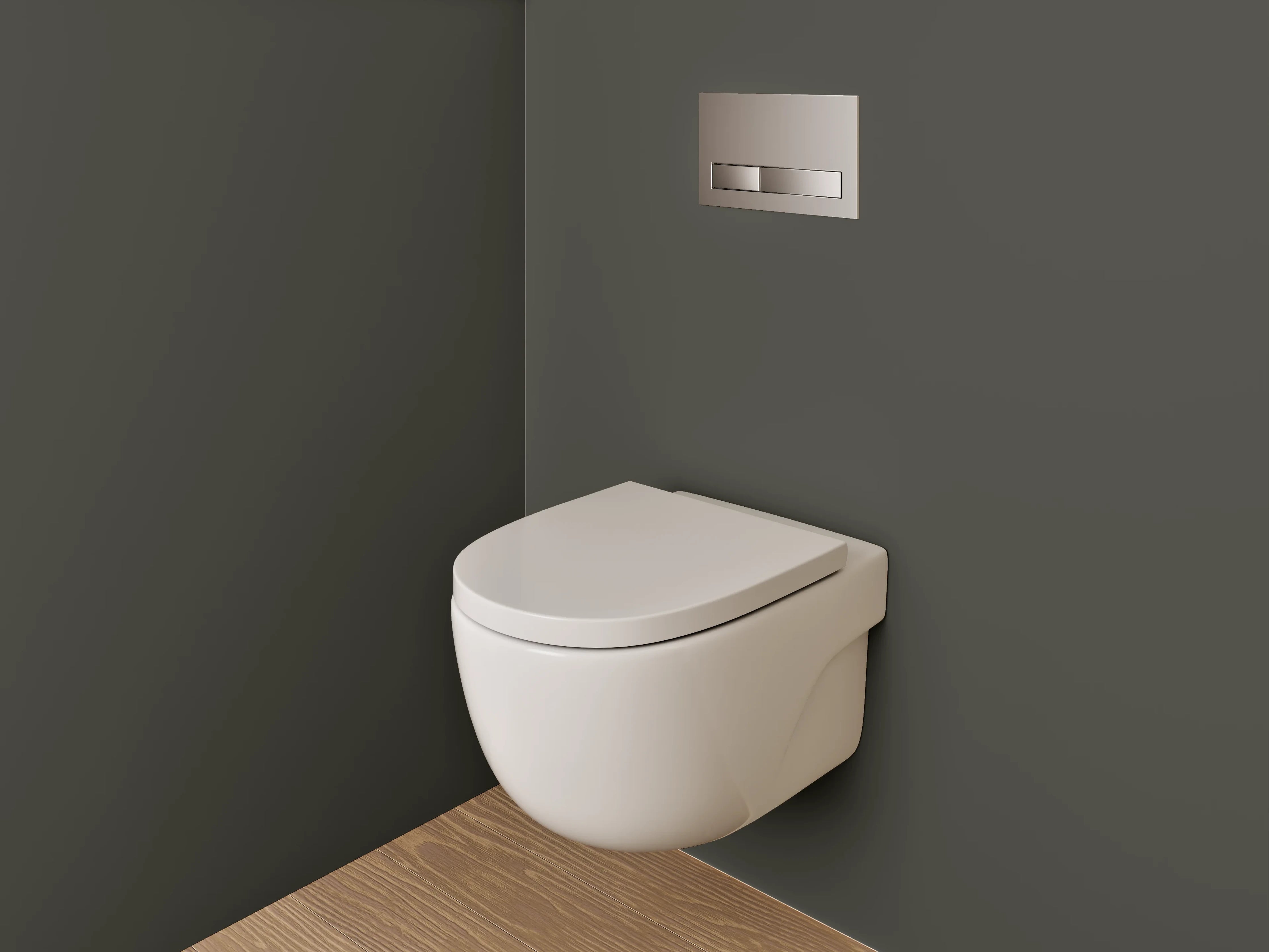 WC-Rückwand - RAL 6022 Braunoliv