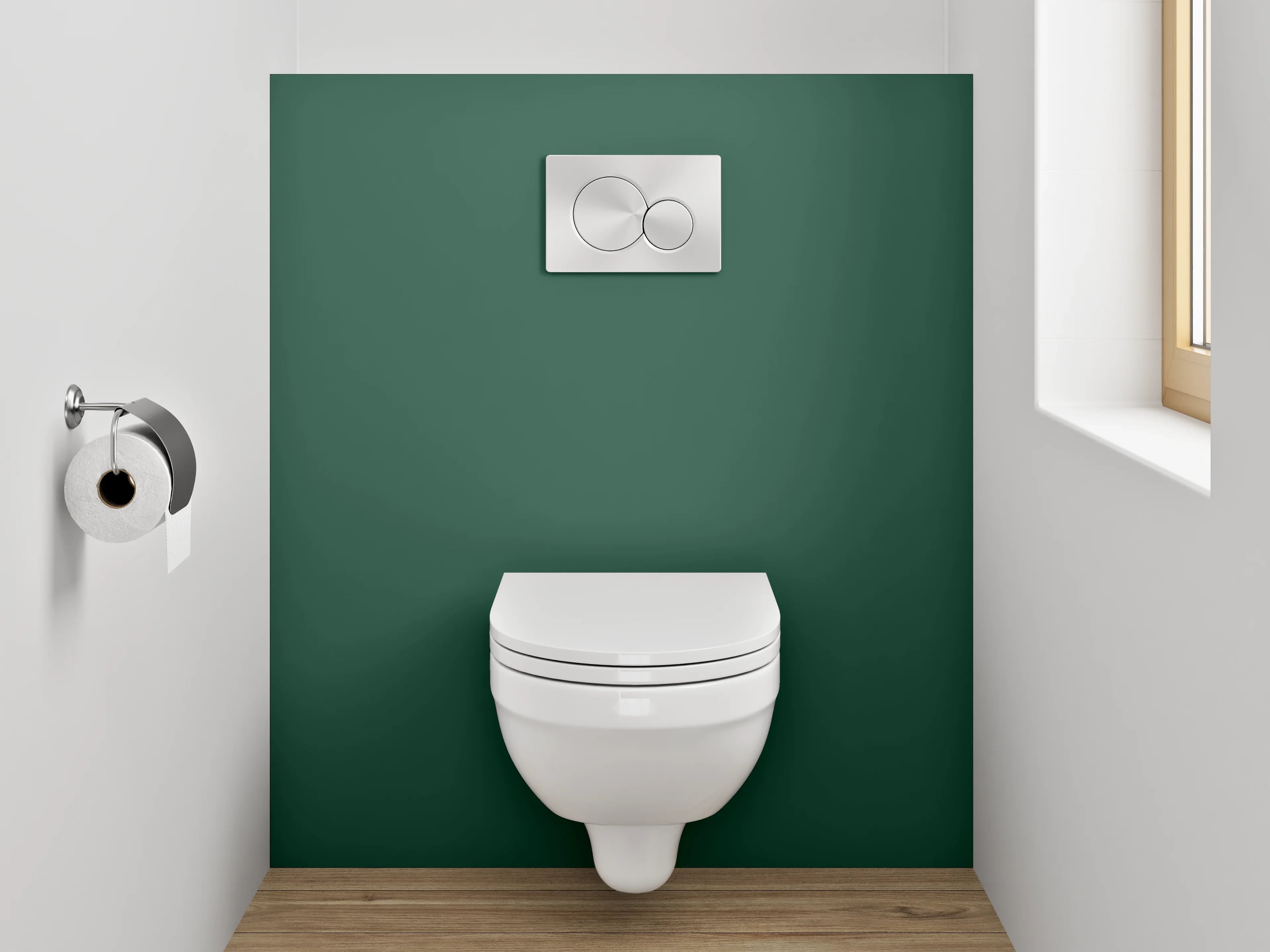 WC-Rückwand - RAL 6028 Kieferngrün