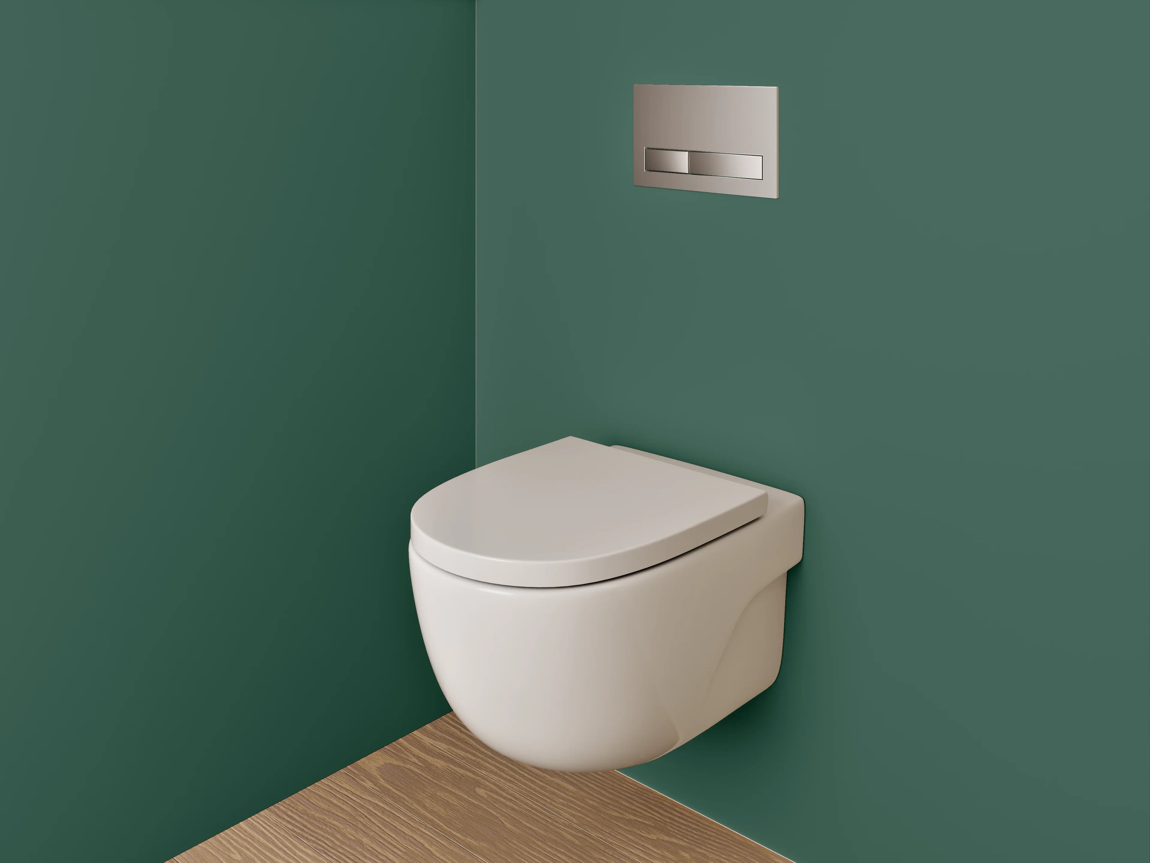 WC-Rückwand - RAL 6028 Kieferngrün