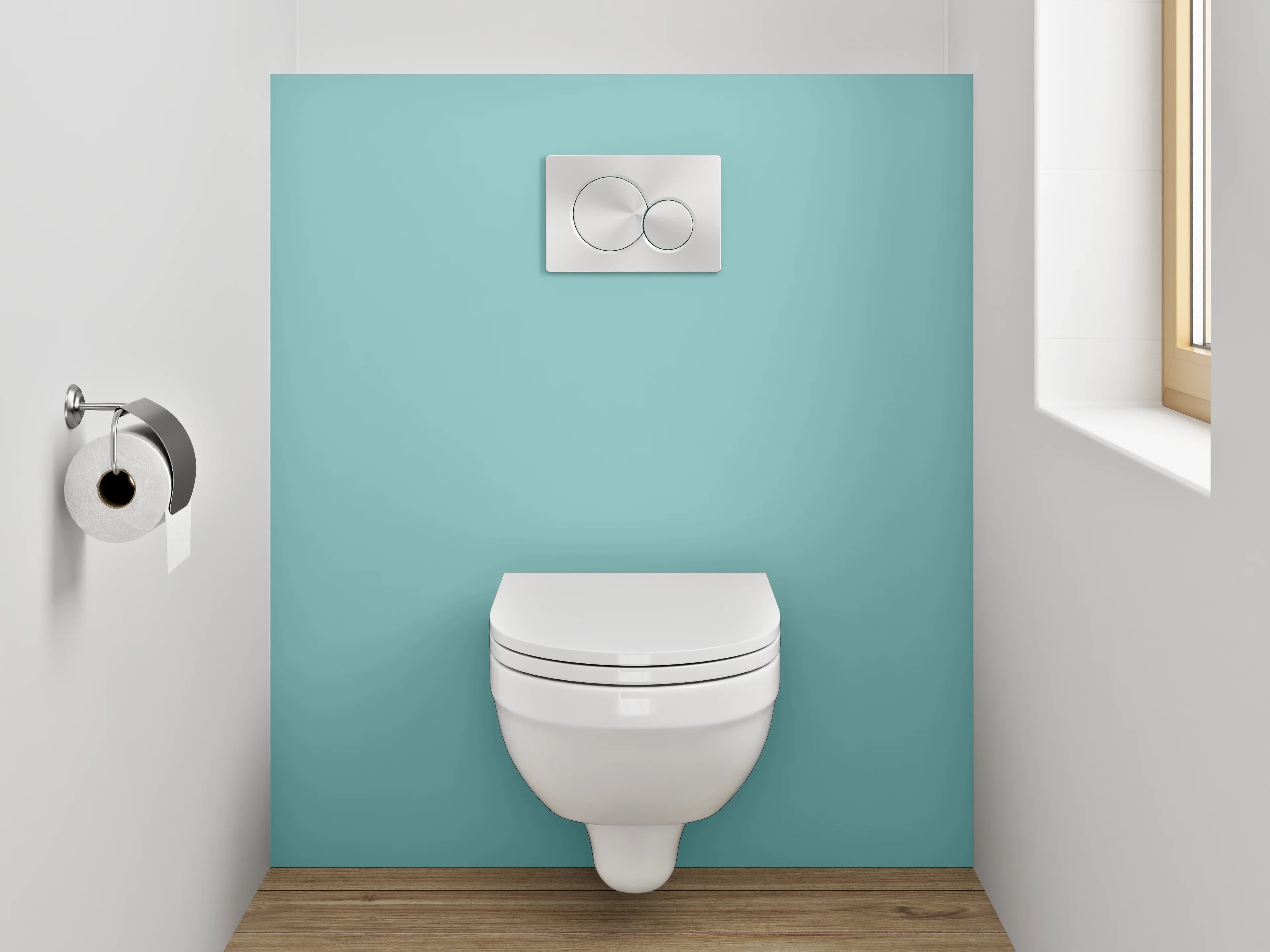 WC-Rückwand - RAL 6034 Pastelltürkis