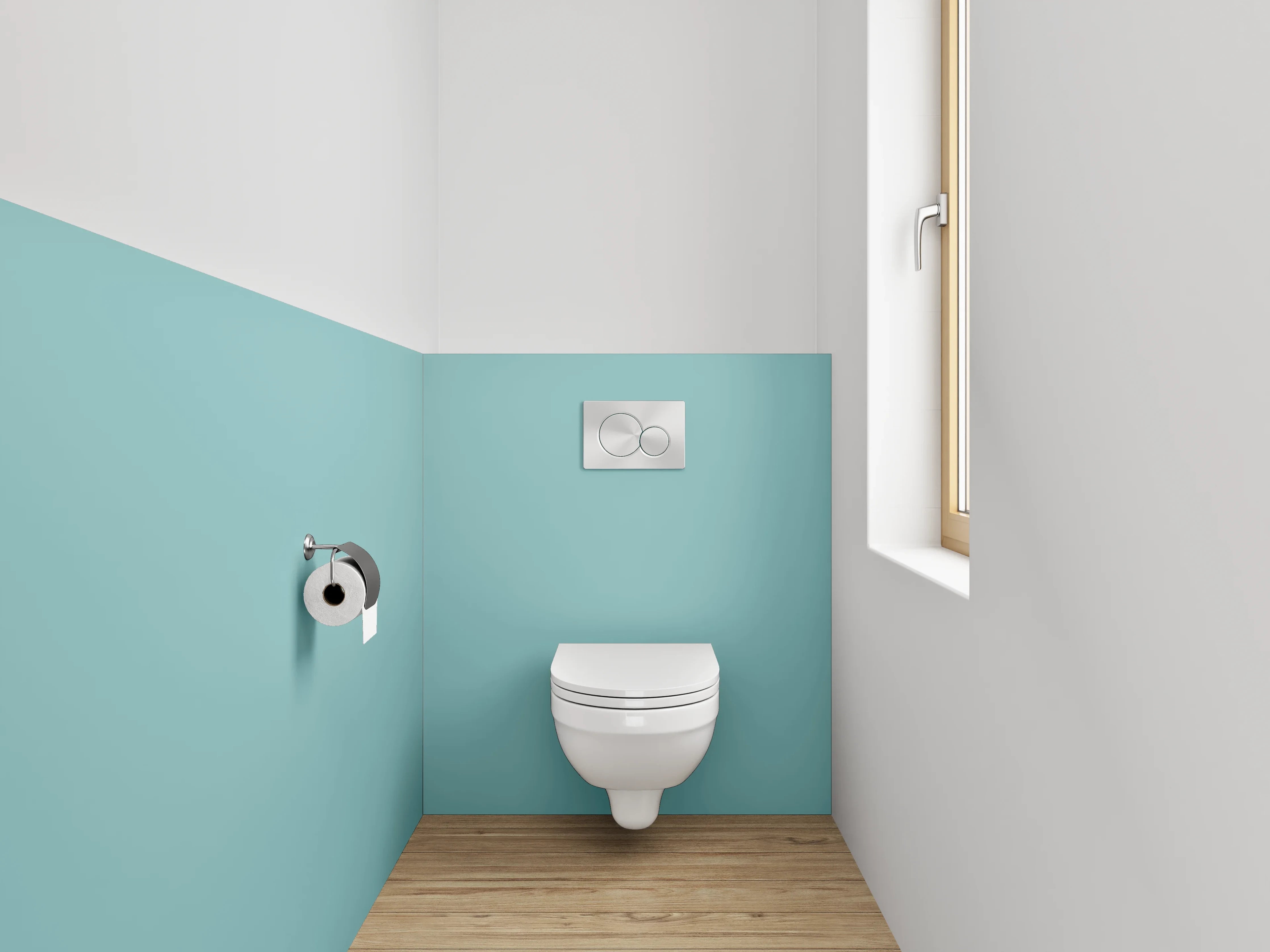 WC-Rückwand - RAL 6034 Pastelltürkis