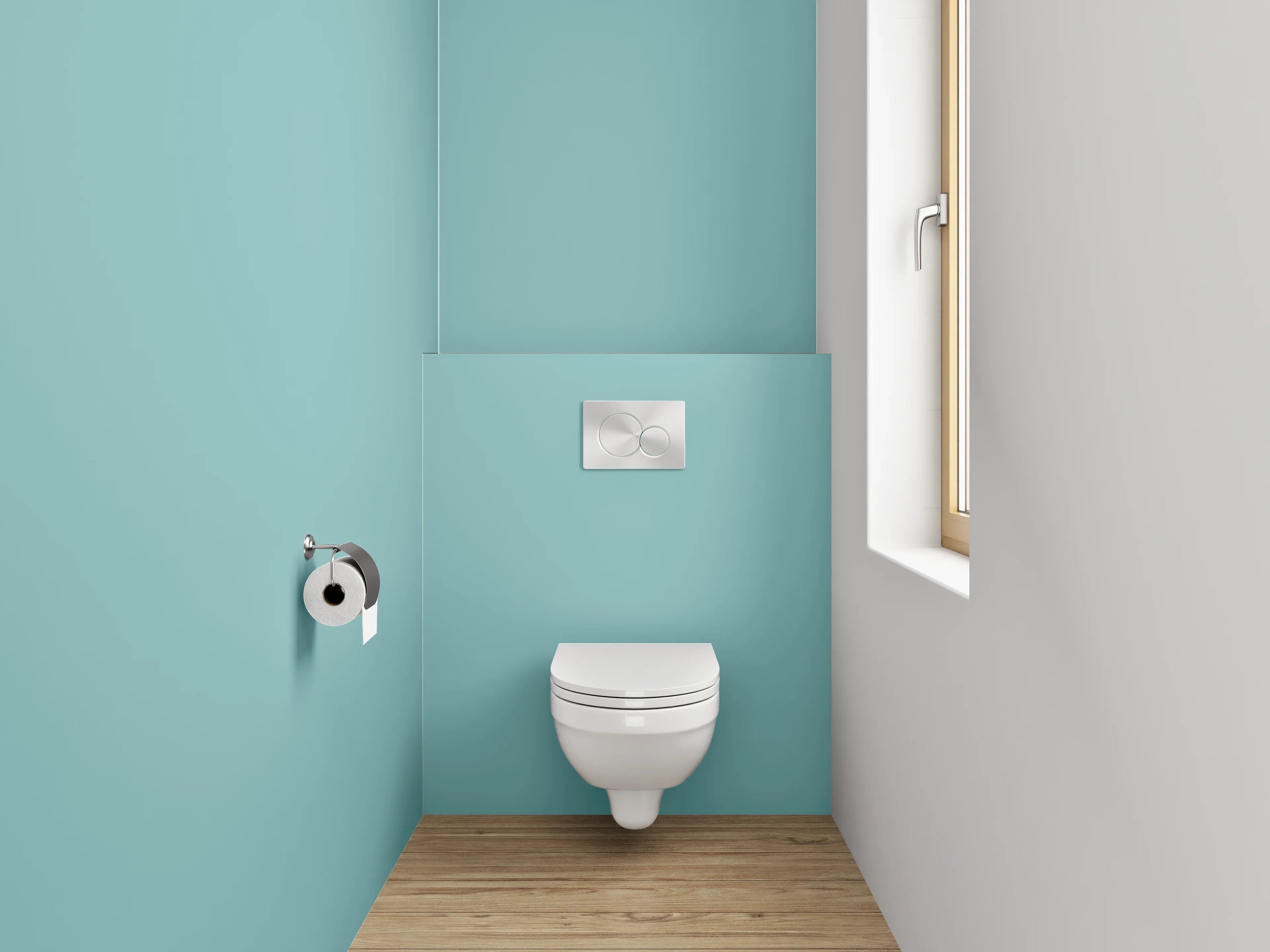 WC-Rückwand - RAL 6034 Pastelltürkis