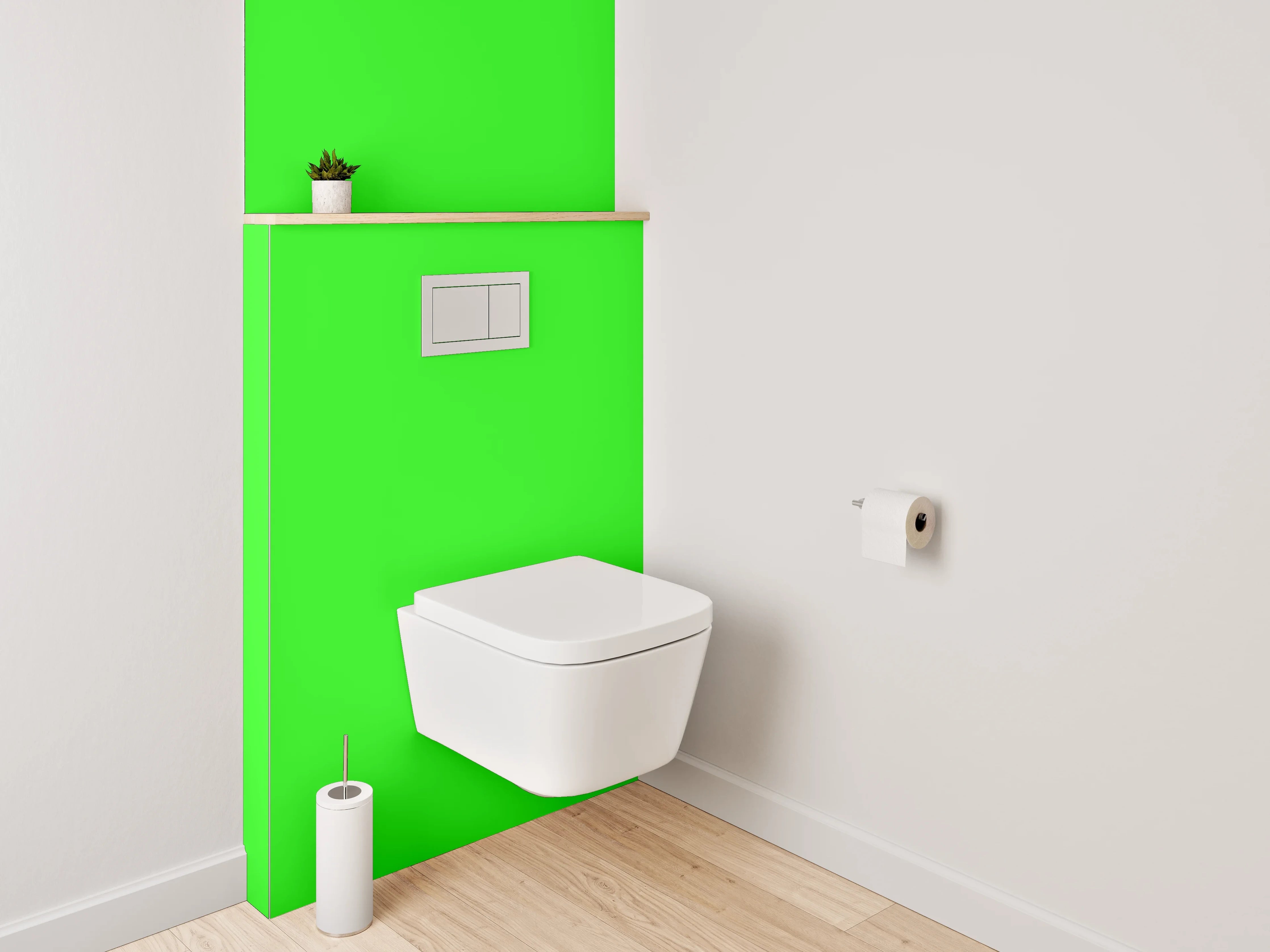 WC-Rückwand - RAL 6037 Reingrün