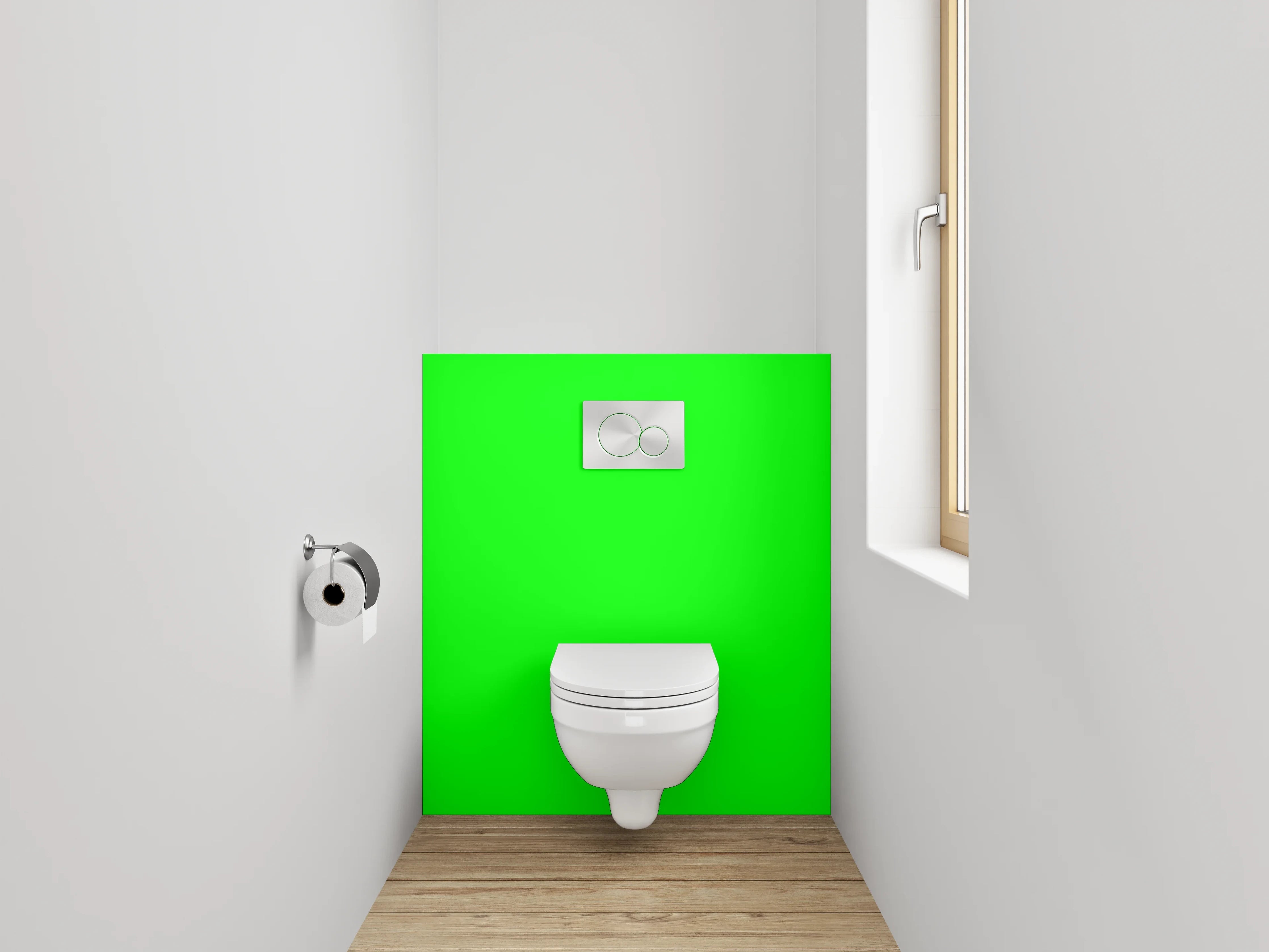 WC-Rückwand - RAL 6038 Leuchtgrün