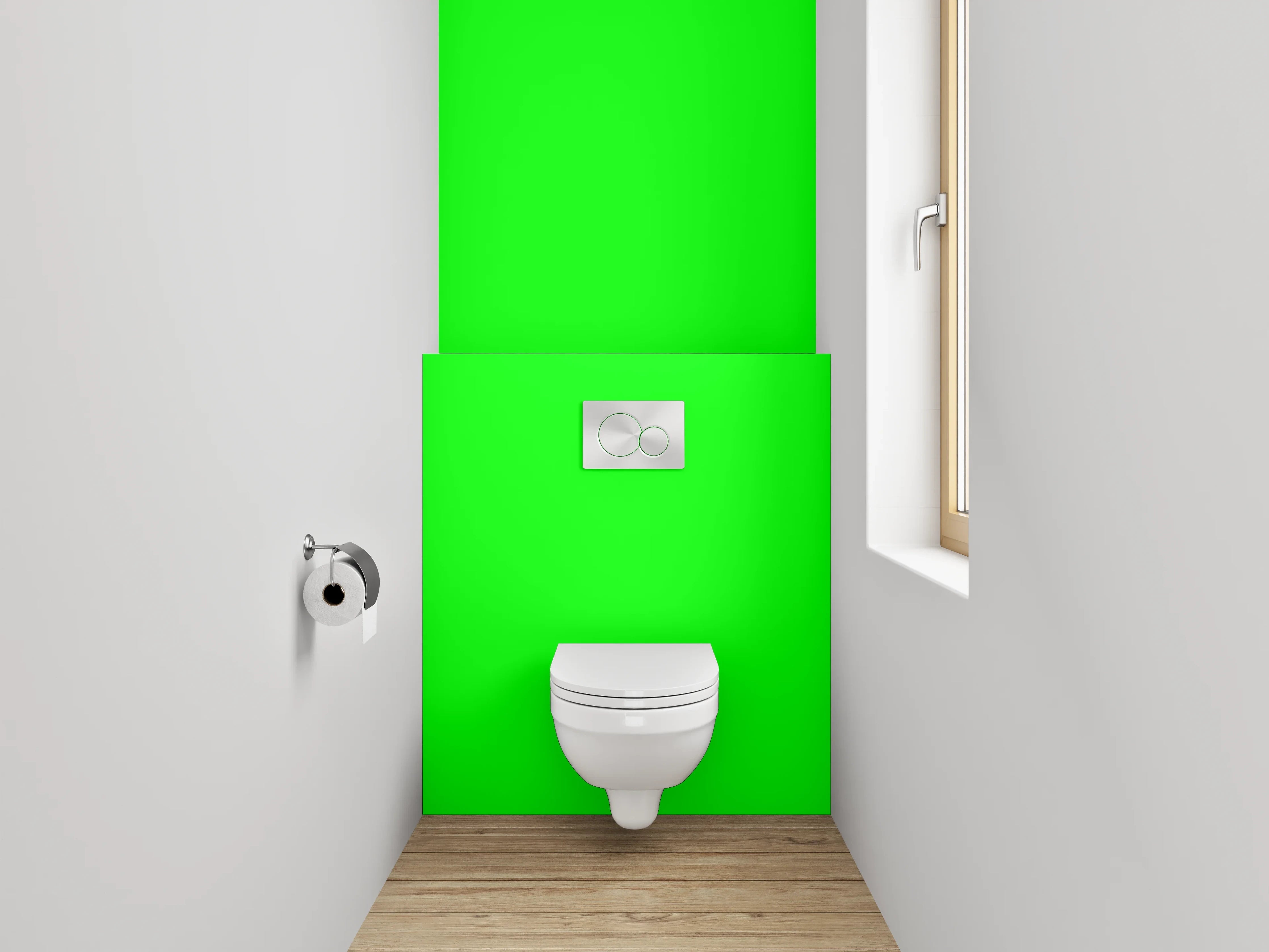 WC-Rückwand - RAL 6038 Leuchtgrün