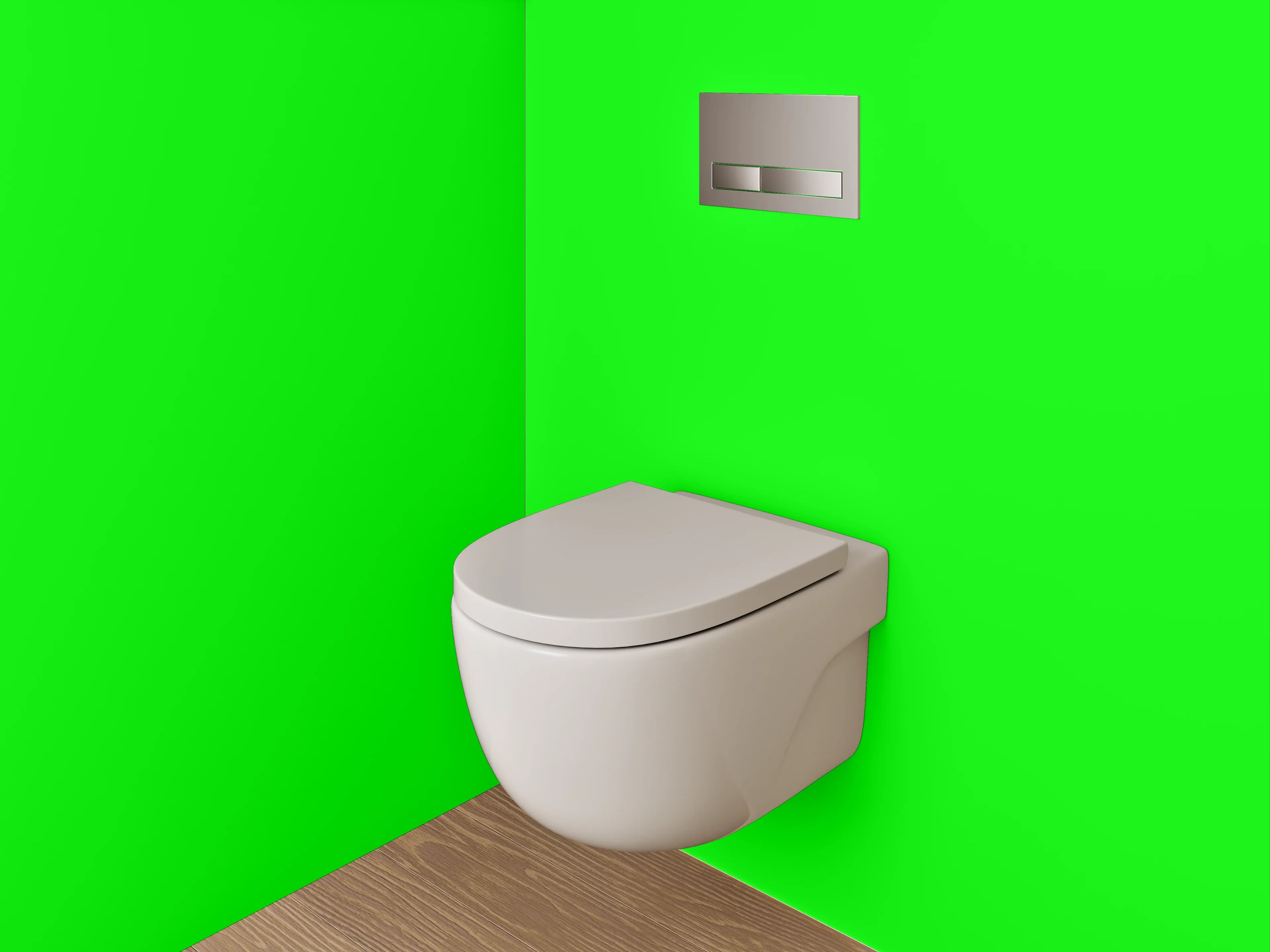 WC-Rückwand - RAL 6038 Leuchtgrün