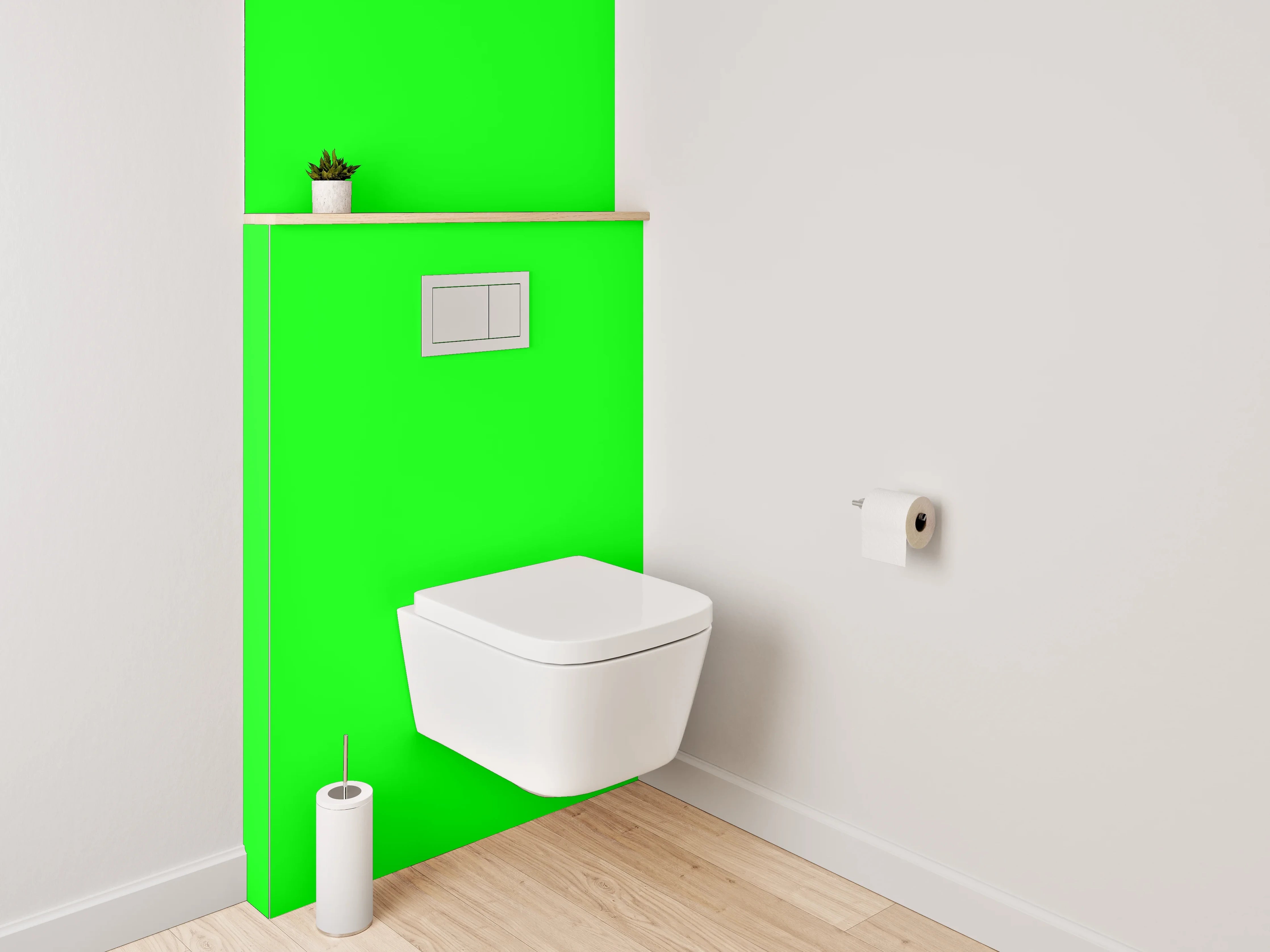 WC-Rückwand - RAL 6038 Leuchtgrün