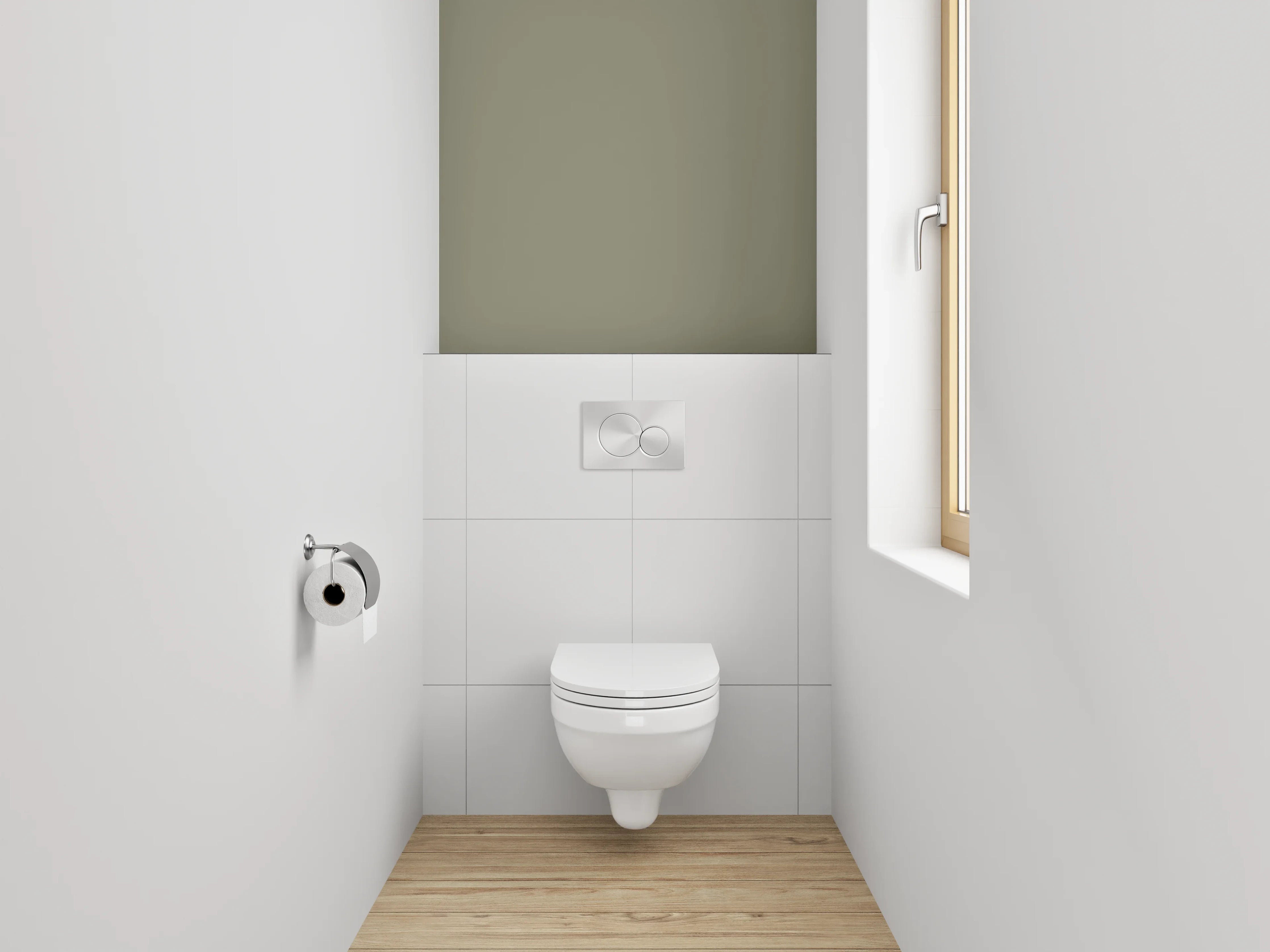 WC-Rückwand - RAL 7002 Olivgrau