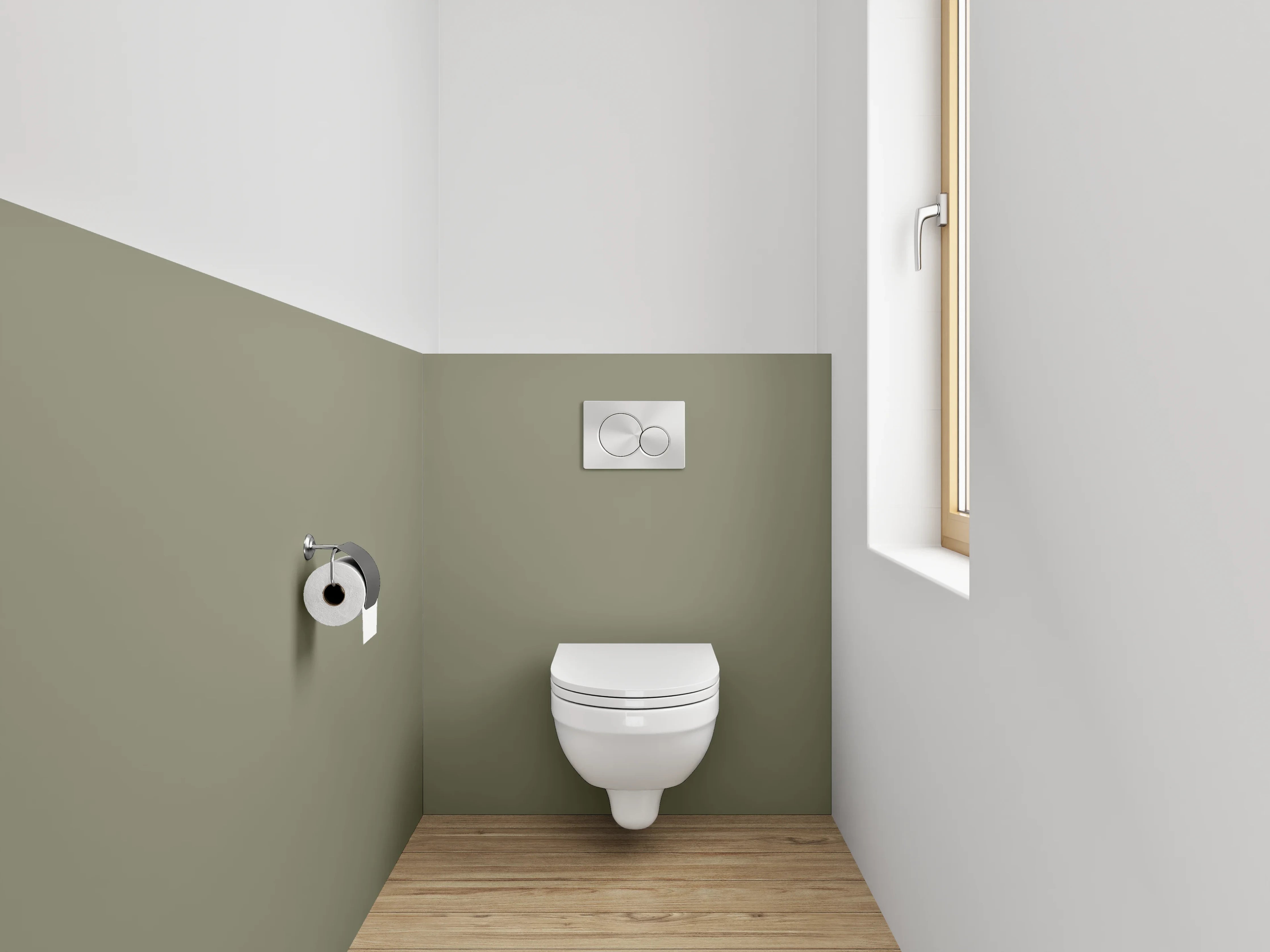 WC-Rückwand - RAL 7002 Olivgrau