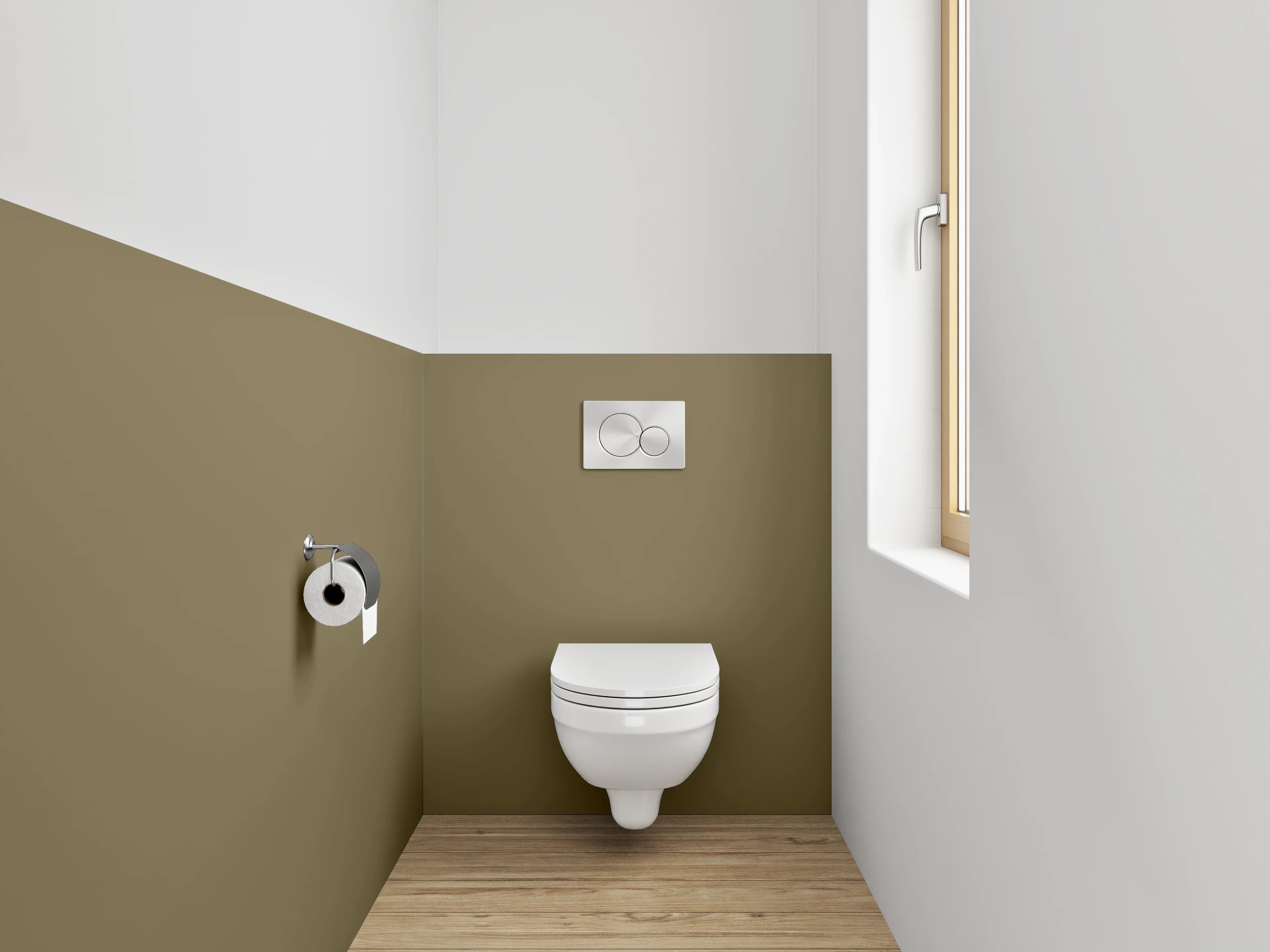 WC-Rückwand - RAL 7008 Khakigrau