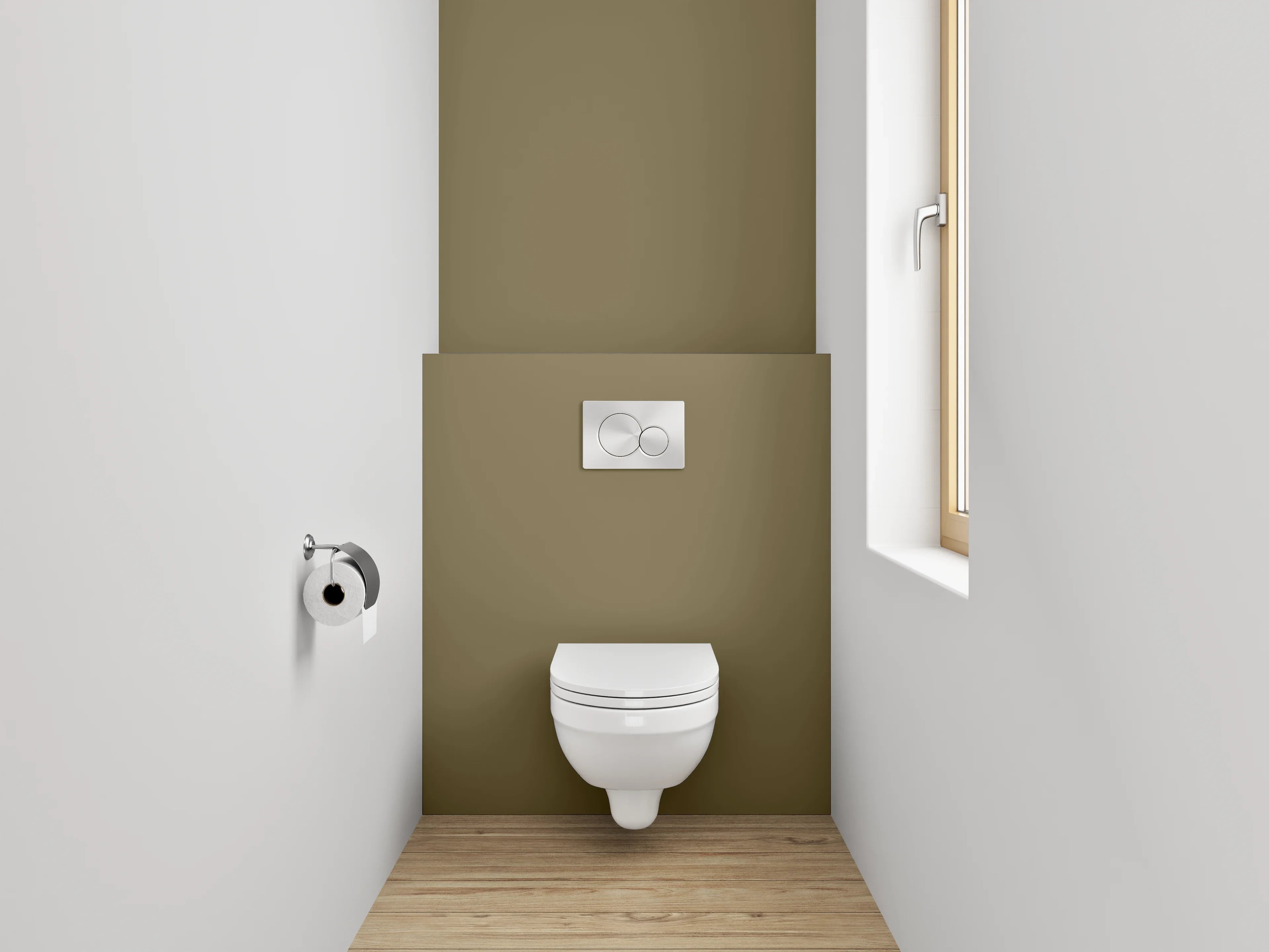WC-Rückwand - RAL 7008 Khakigrau