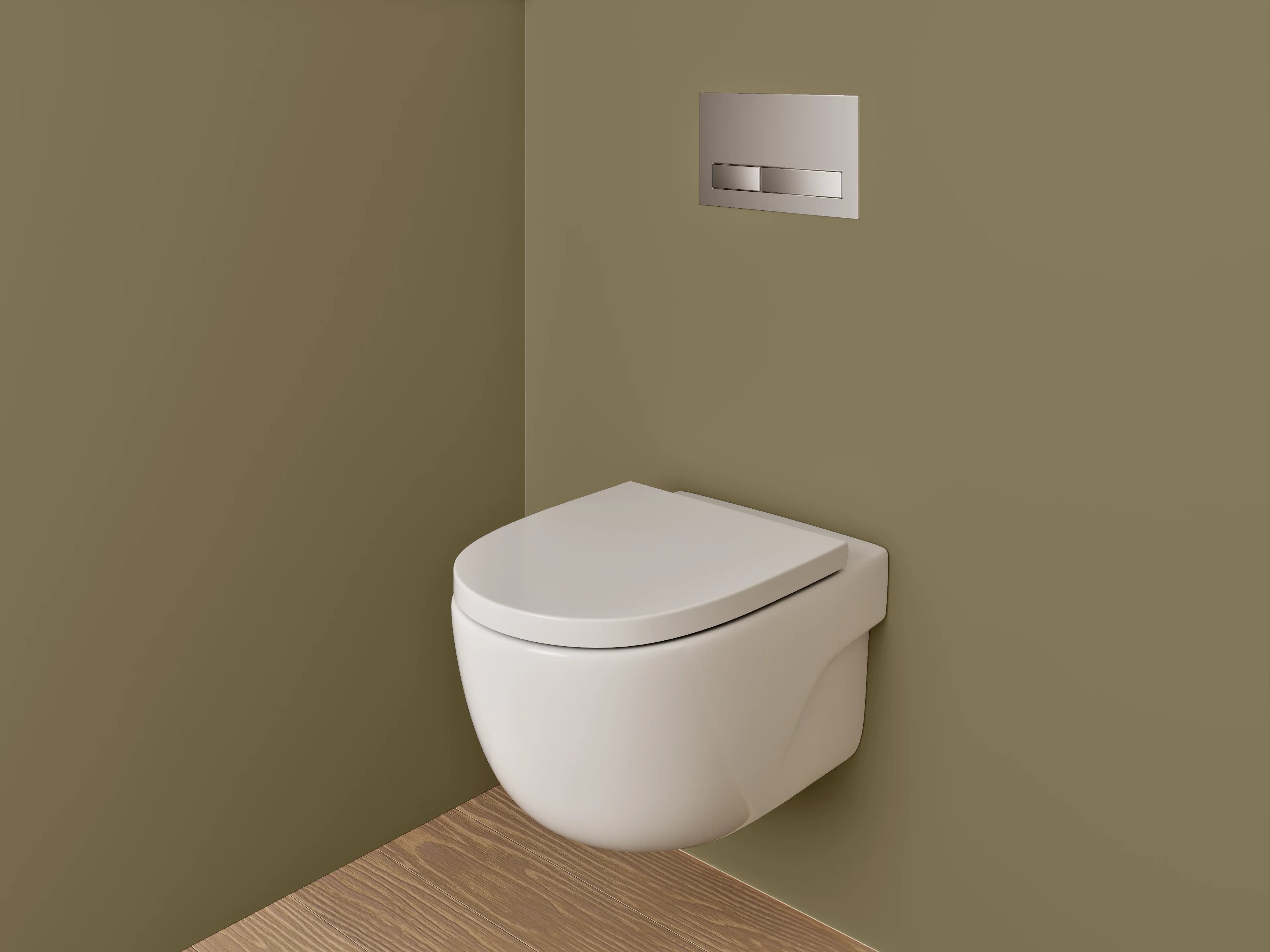 WC-Rückwand - RAL 7008 Khakigrau