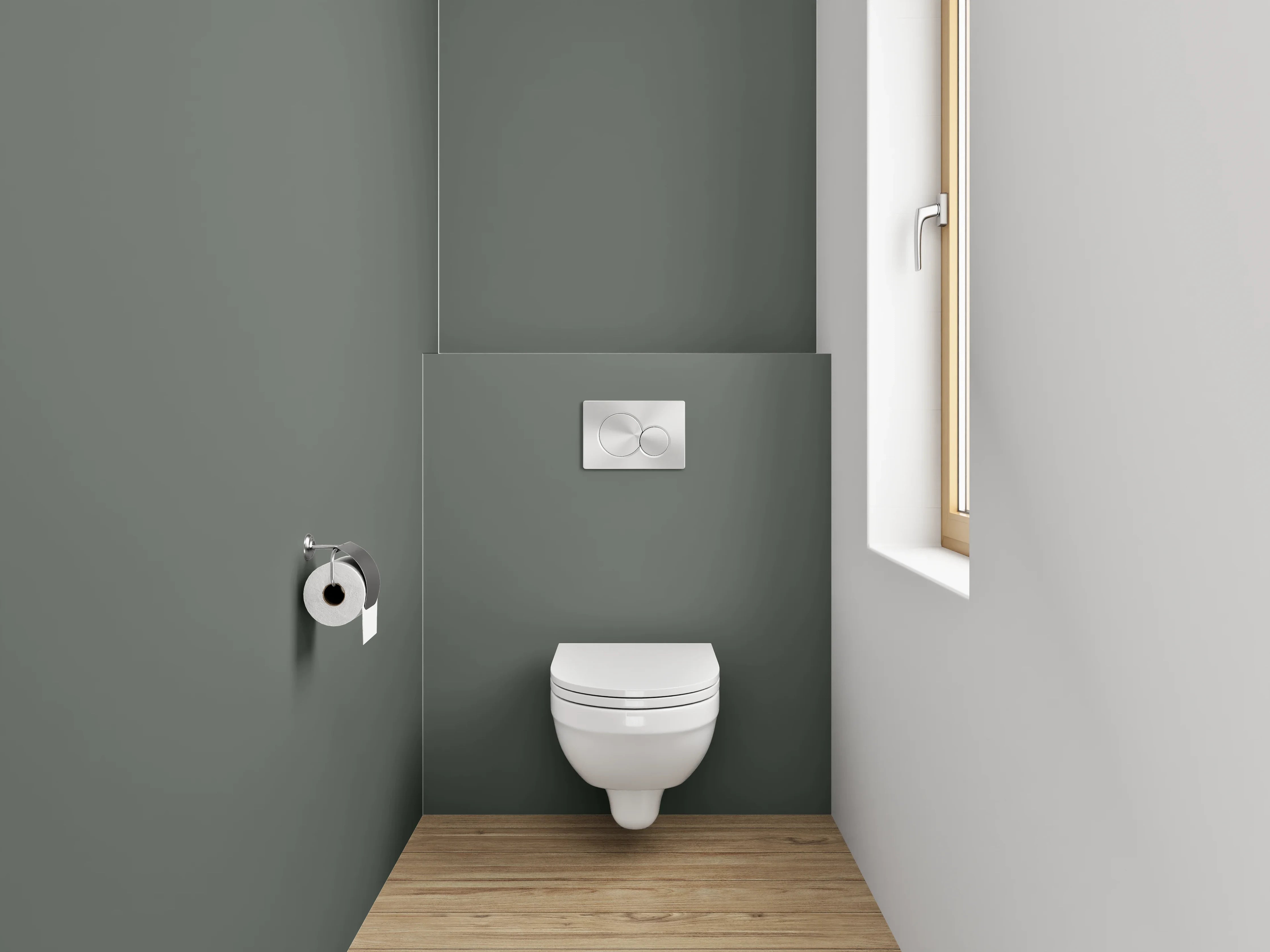 WC-Rückwand - RAL 7009 Grüngrau