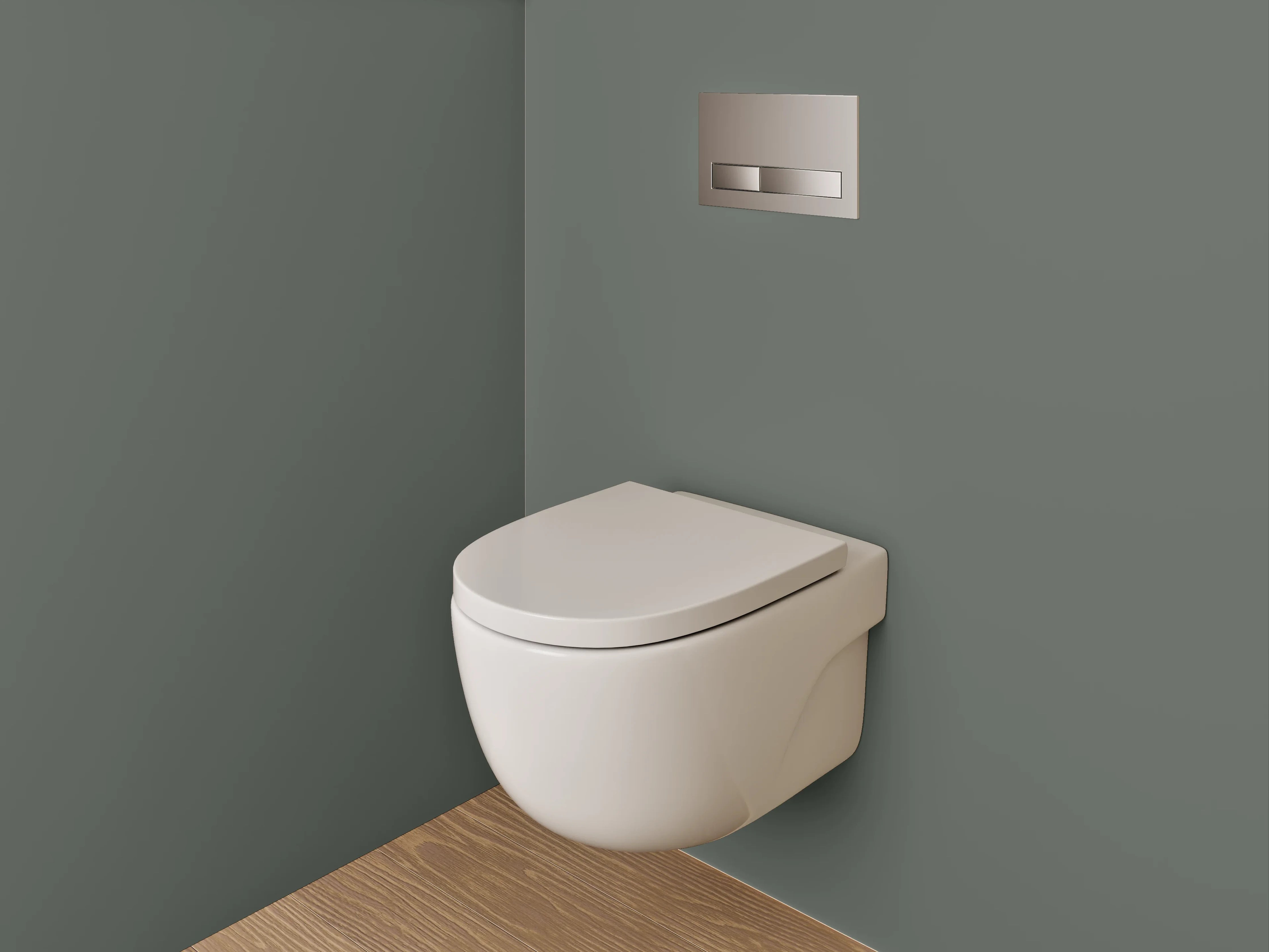 WC-Rückwand - RAL 7009 Grüngrau