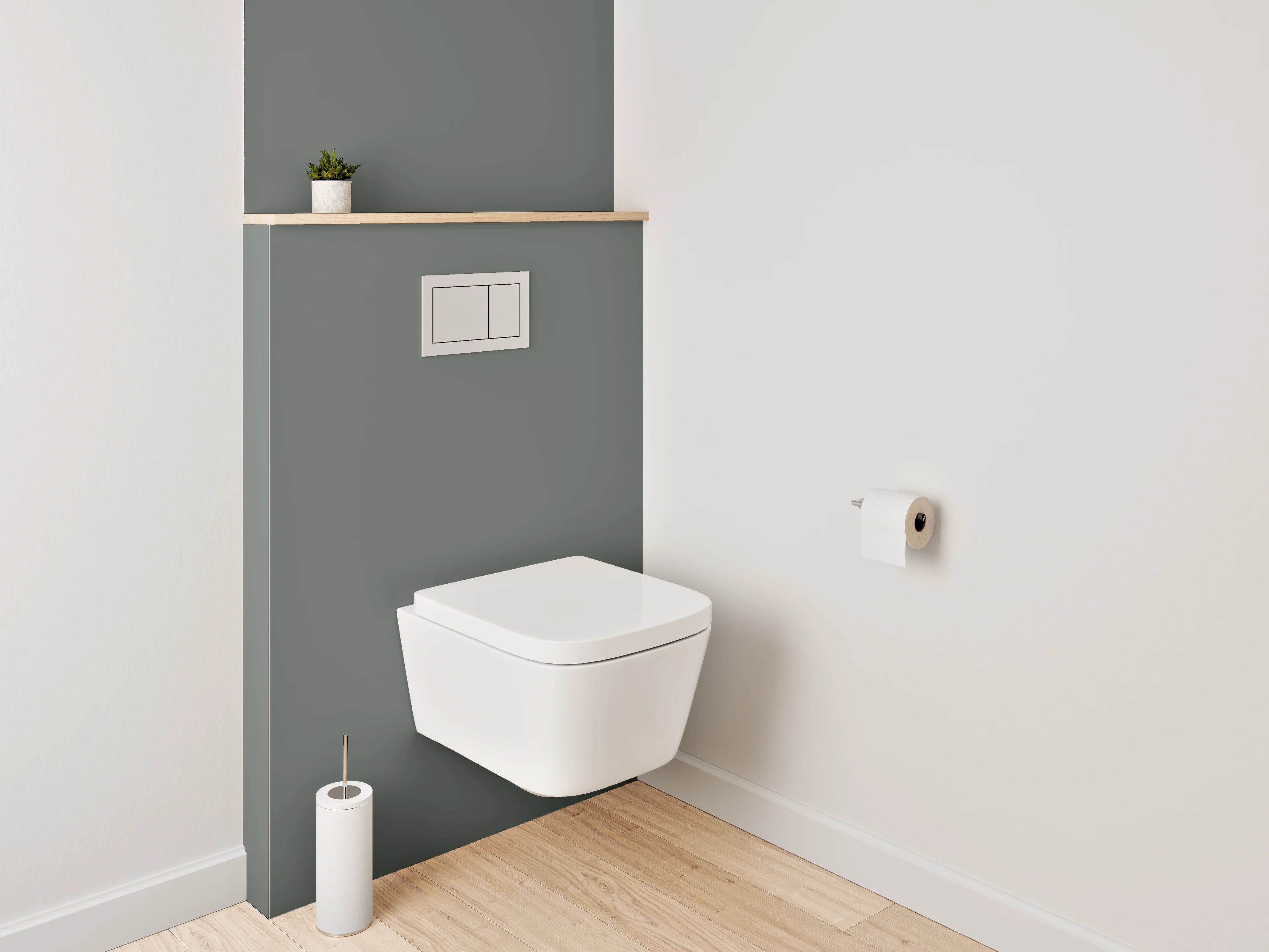 WC-Rückwand - RAL 7009 Grüngrau