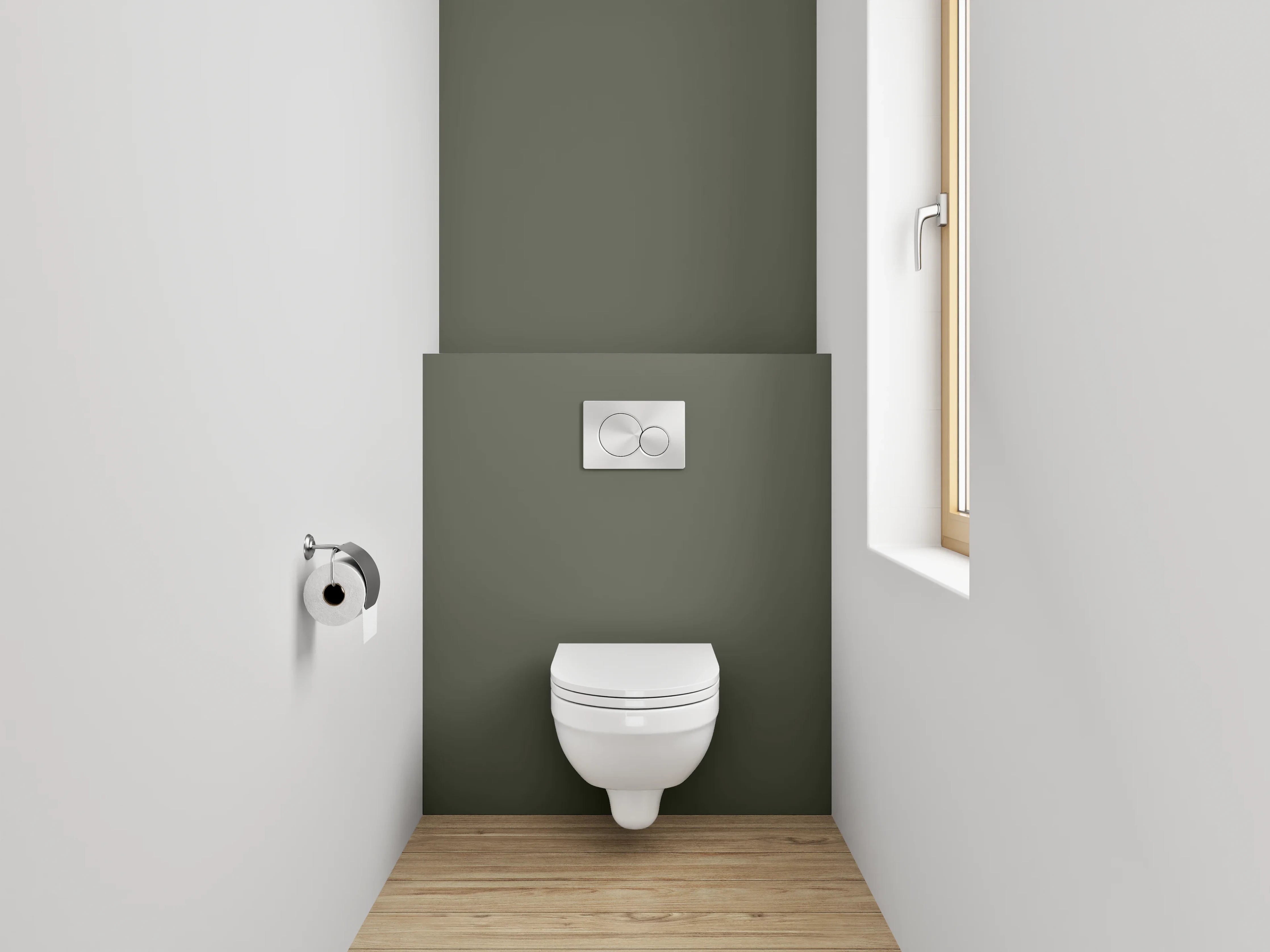 WC-Rückwand - RAL 7013 Braungrau