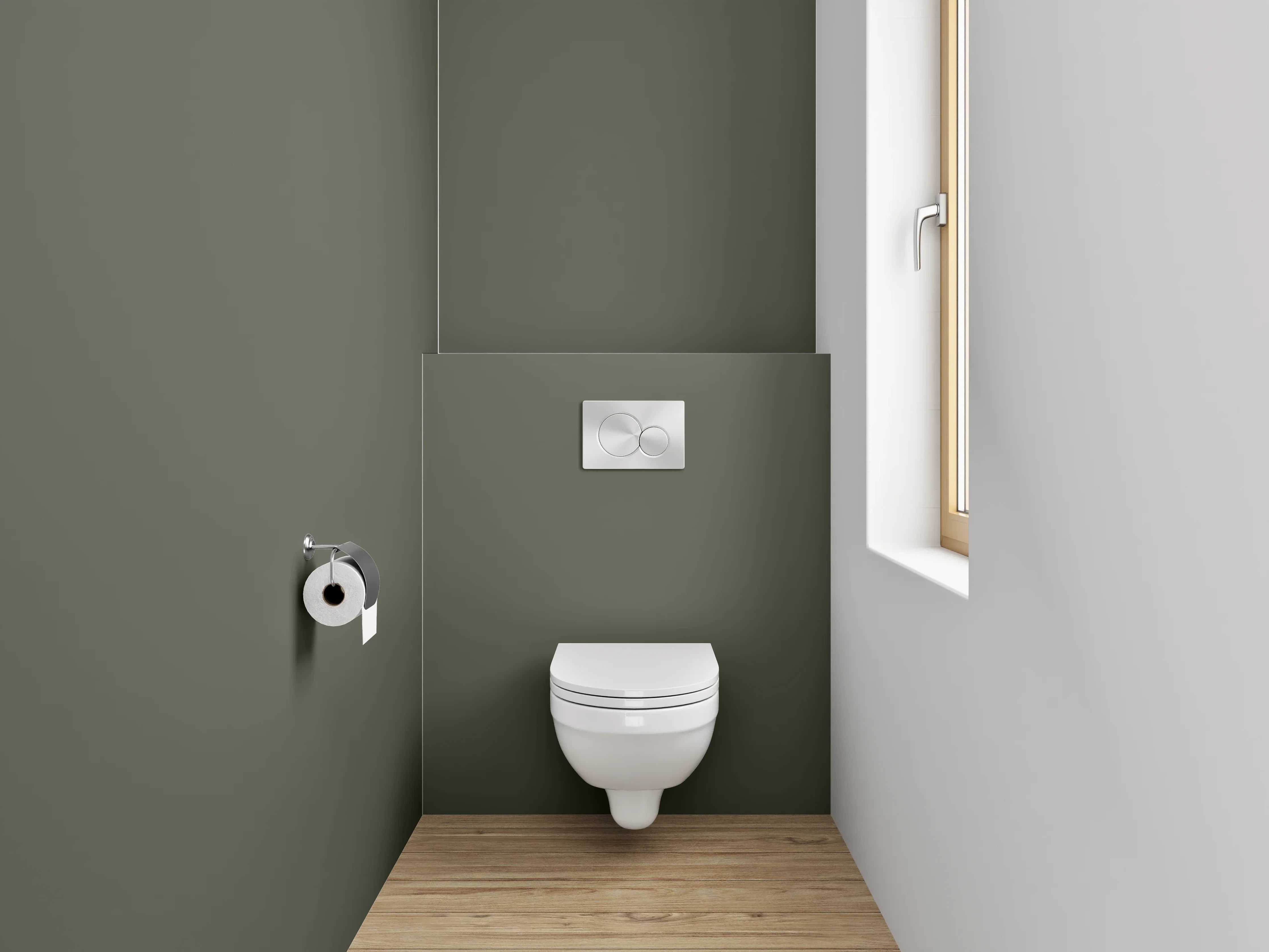 WC-Rückwand - RAL 7013 Braungrau