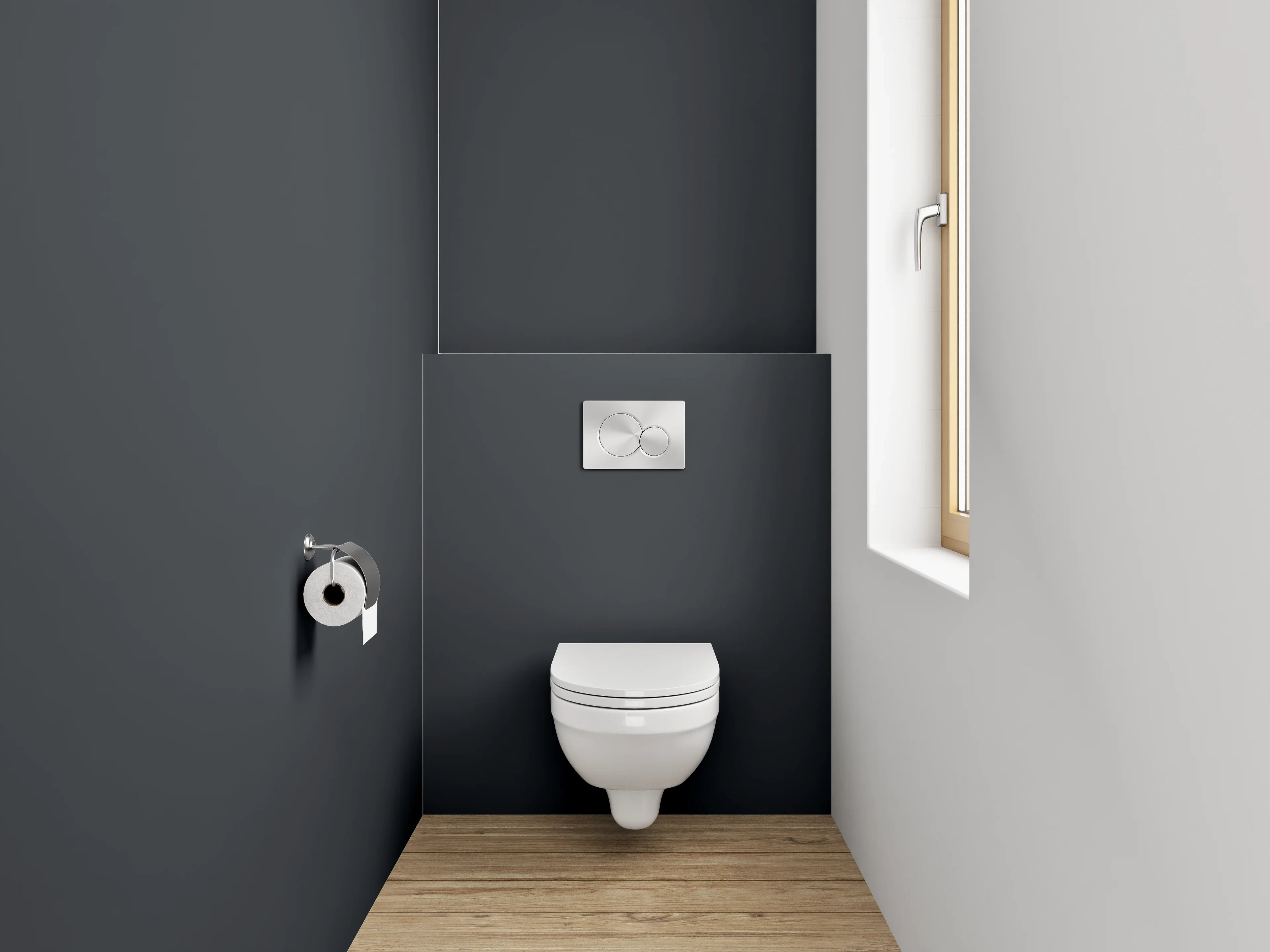 WC-Rückwand - RAL 7021 Schwarzgrau