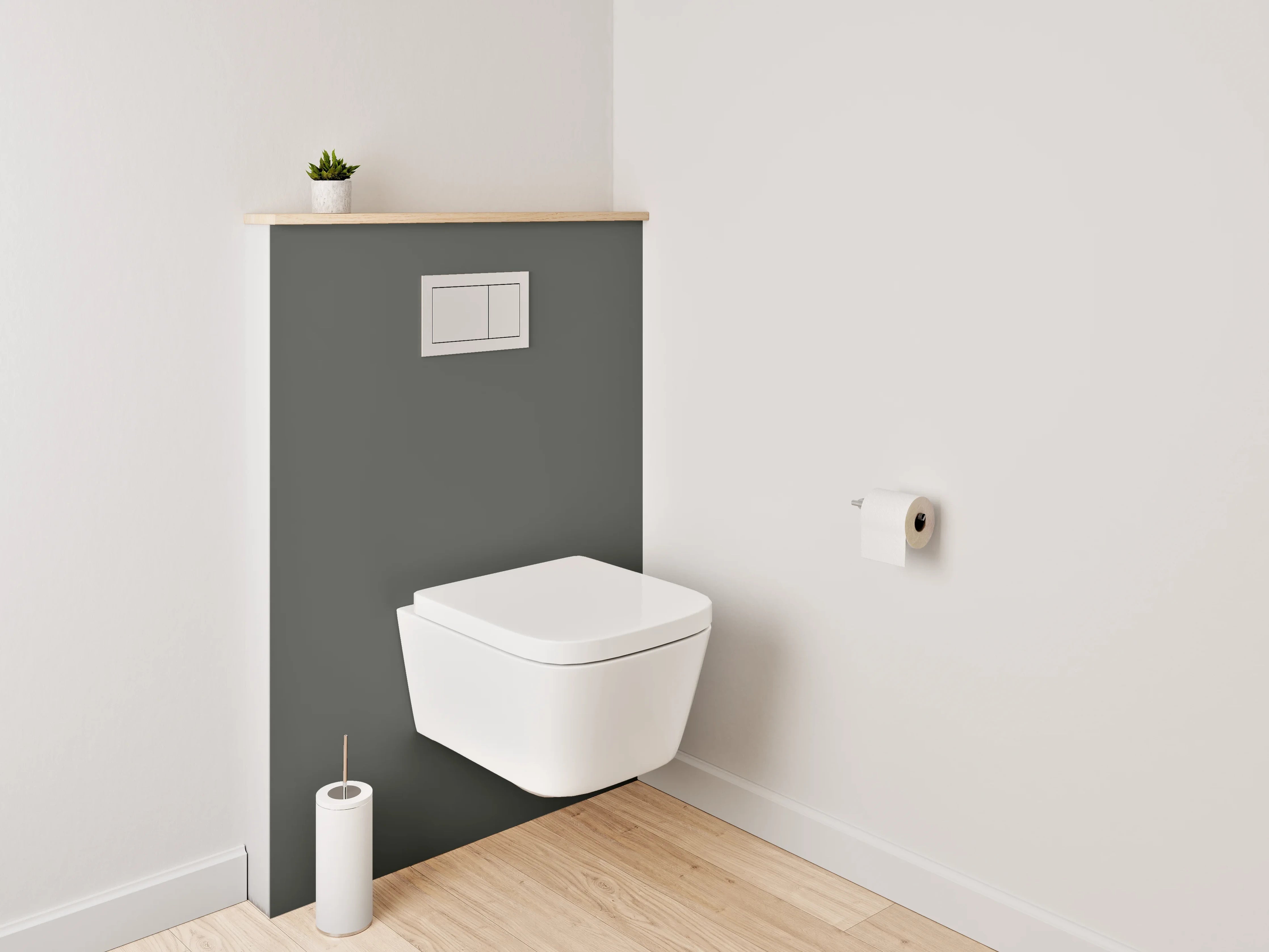 WC-Rückwand - RAL 7022 Umbragrau