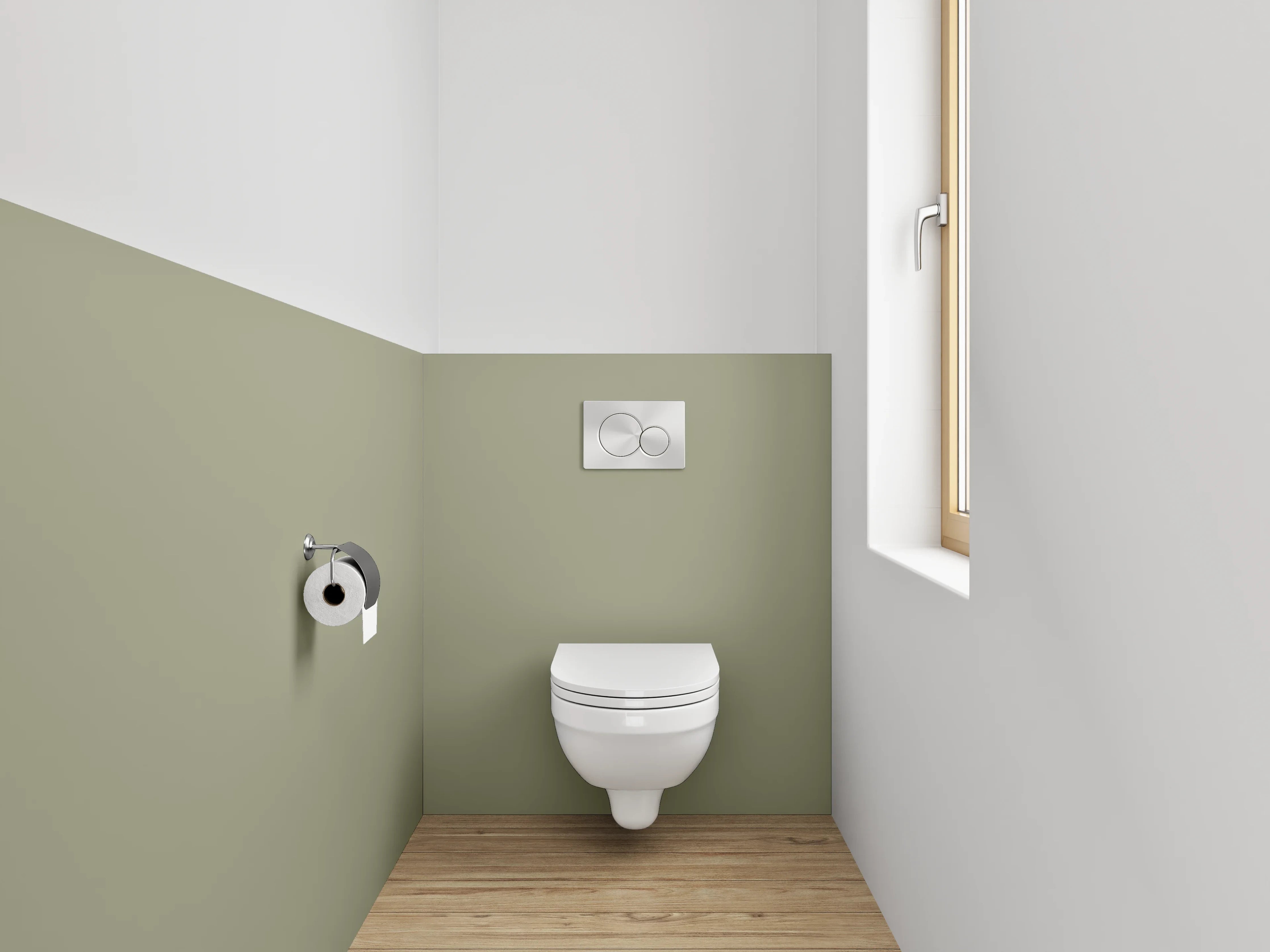 WC-Rückwand - RAL 7034 Gelbgrau