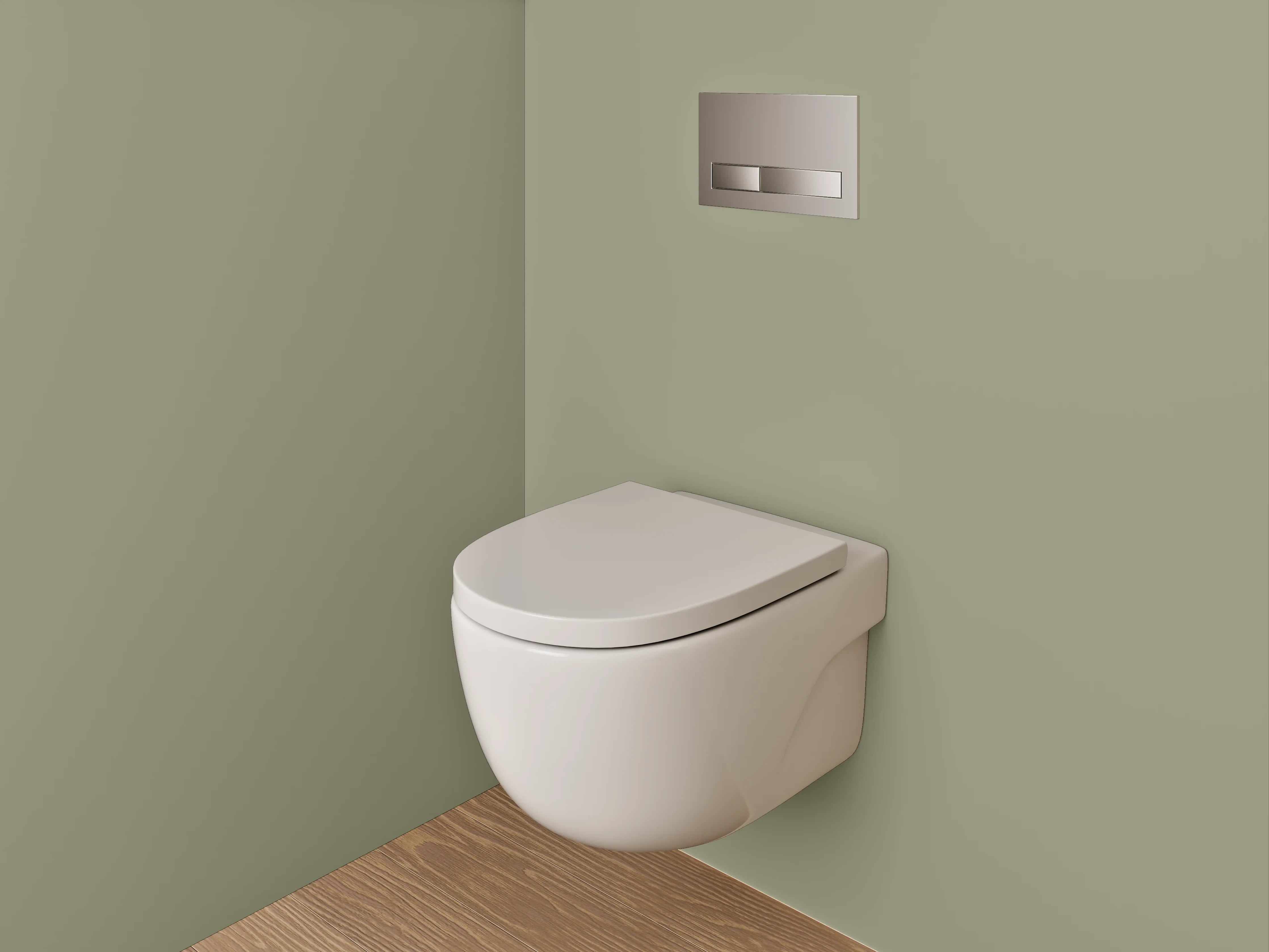 WC-Rückwand - RAL 7034 Gelbgrau