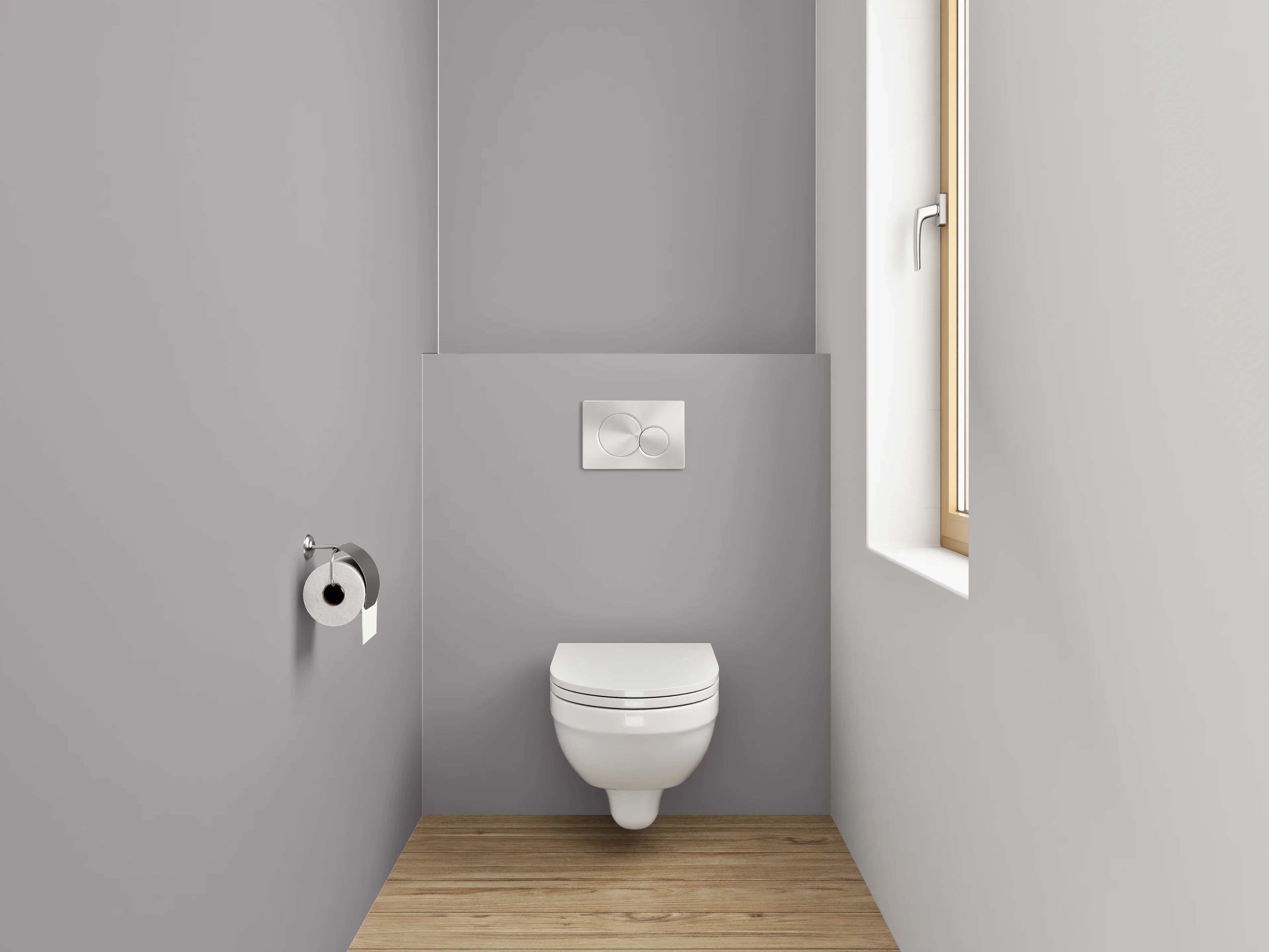 WC-Rückwand - RAL 7036 Platingrau